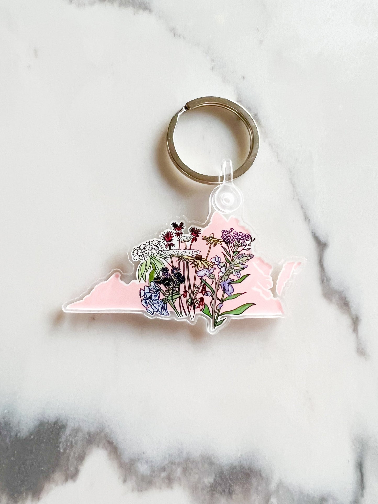 Virginia wildflower acrylic keychain