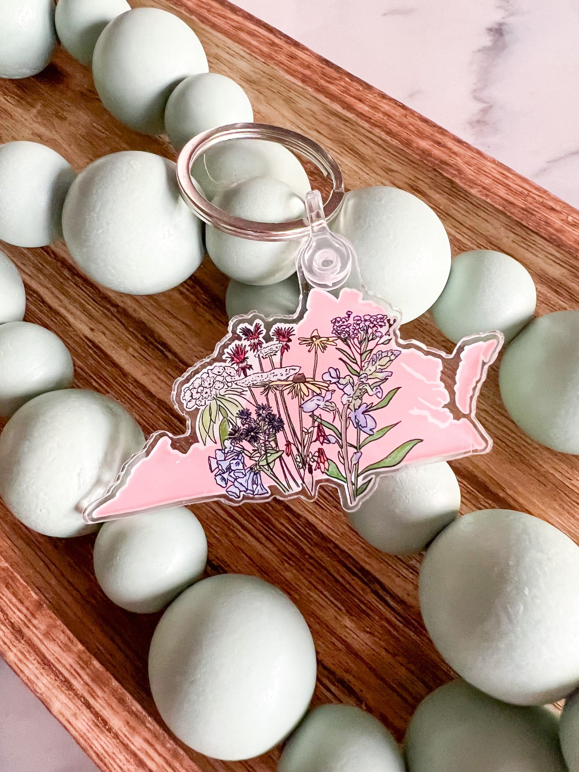 Virginia wildflower acrylic keychain