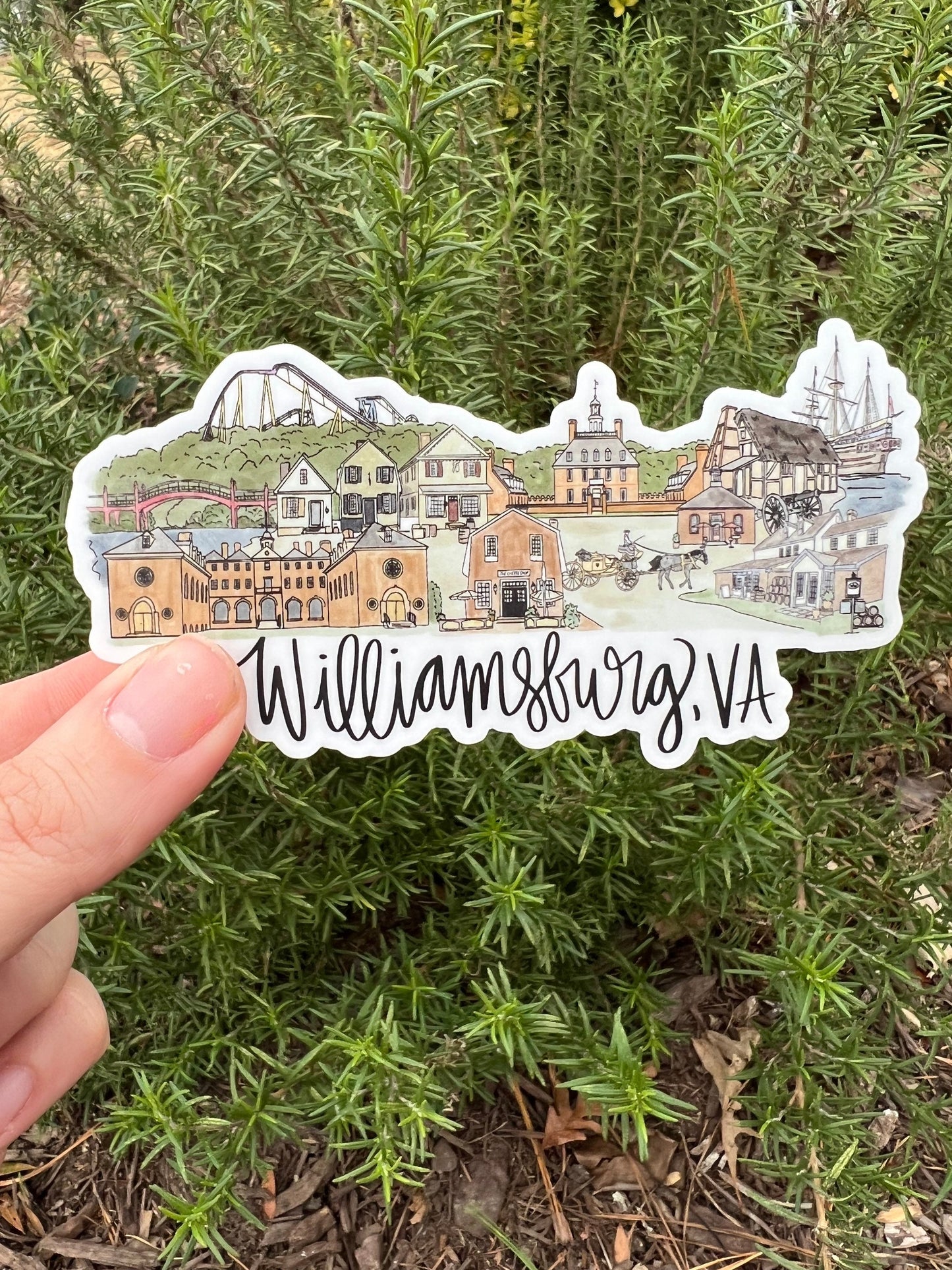 Williamsburg Virginia (VA) Skyline sticker
