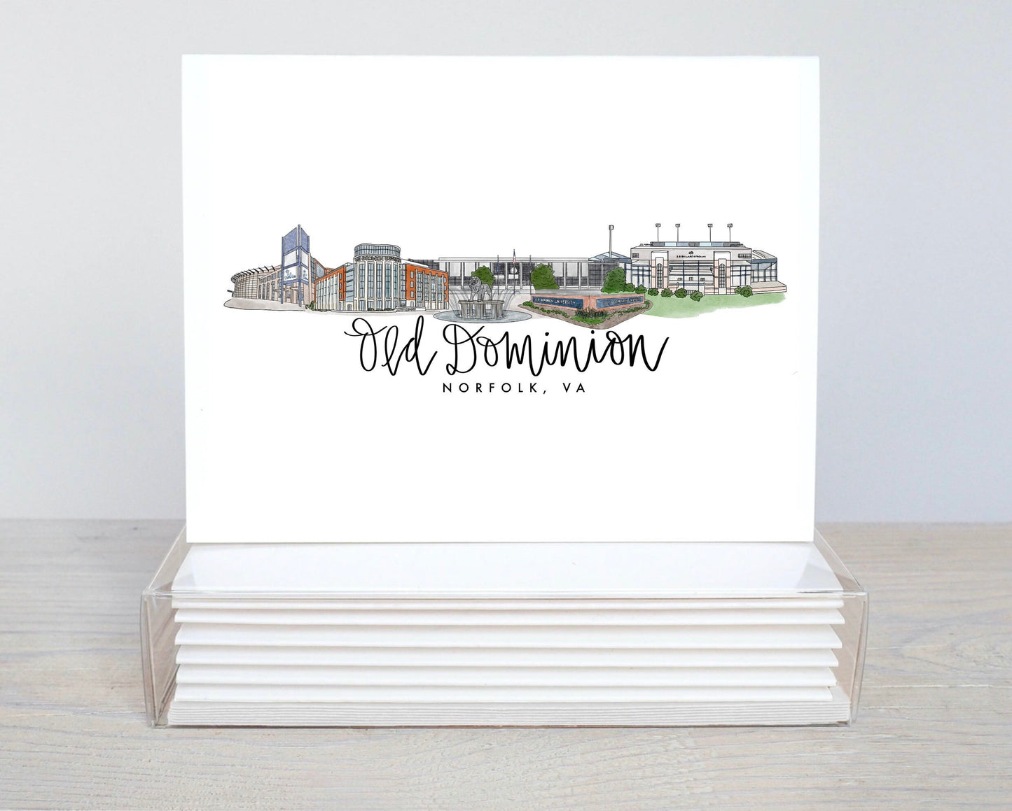 Old Dominion, Norfolk, VA Skyline Notecard set (5)