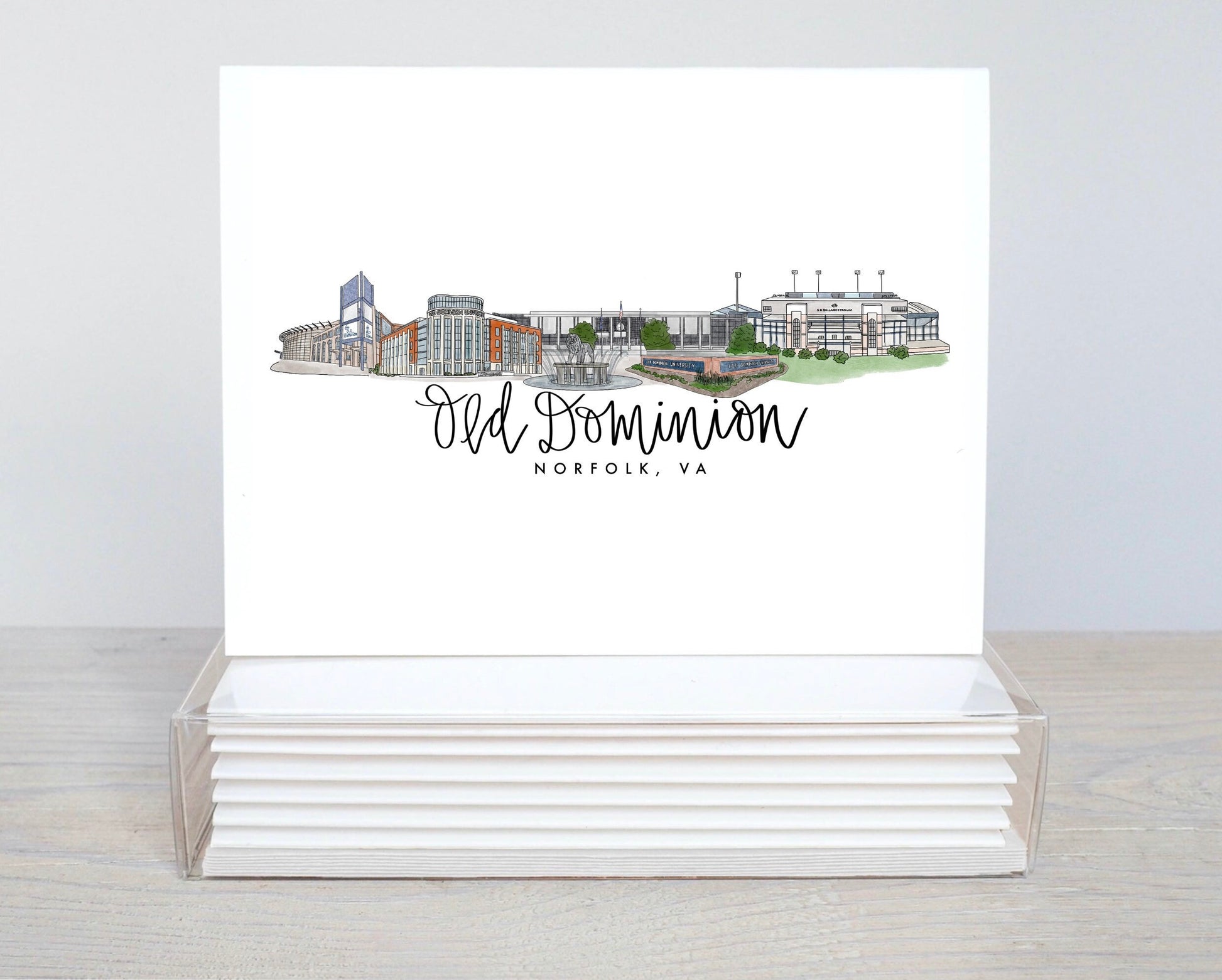 Old Dominion, Norfolk, VA Skyline Notecard set (5)