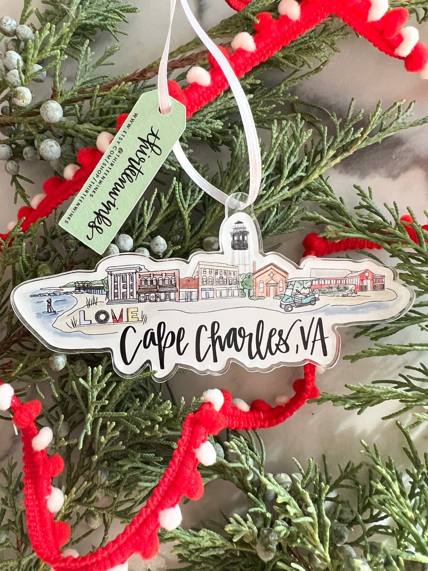Cape Charles VA (Virginia) acrylic ornament