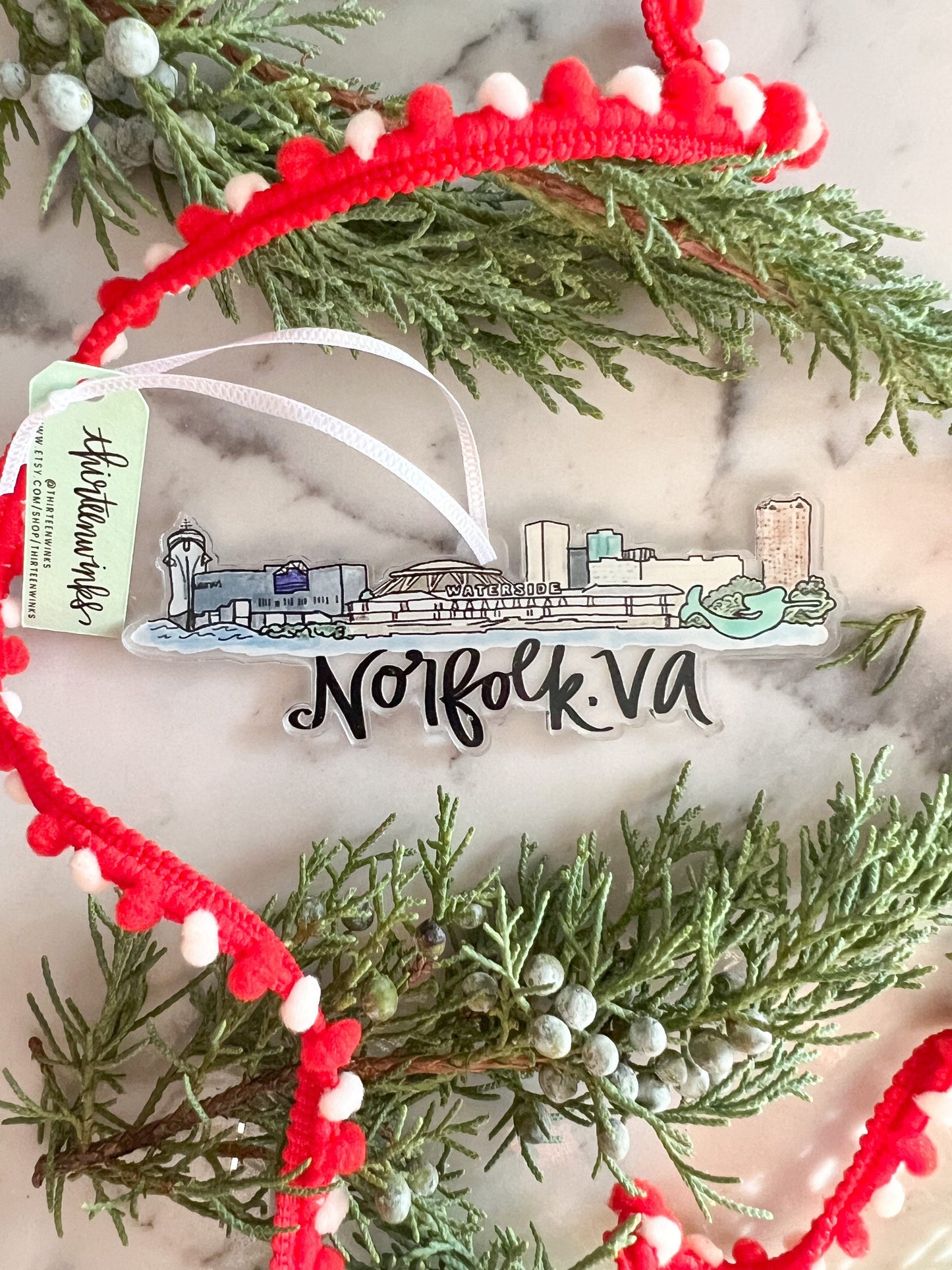 Norfolk, Virginia (VA) acrylic ornament