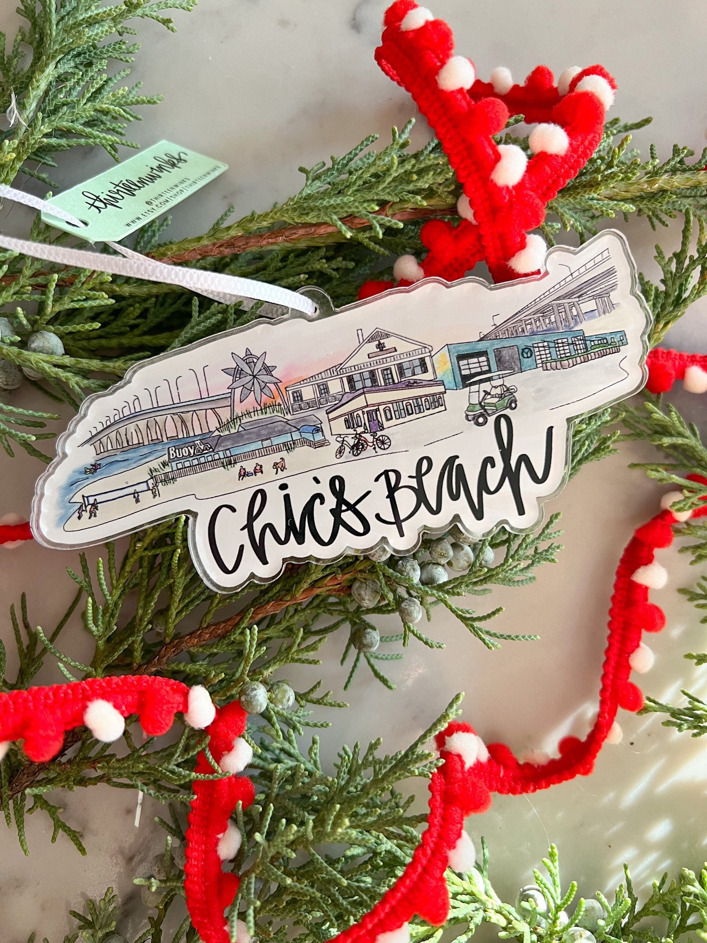 Chics Beach, Virginia Beach, VA (Virginia) acrylic ornament