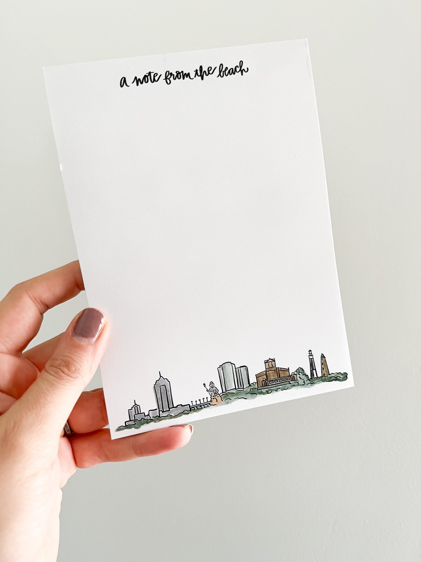 Virginia Beach skyline 5x7 notepad