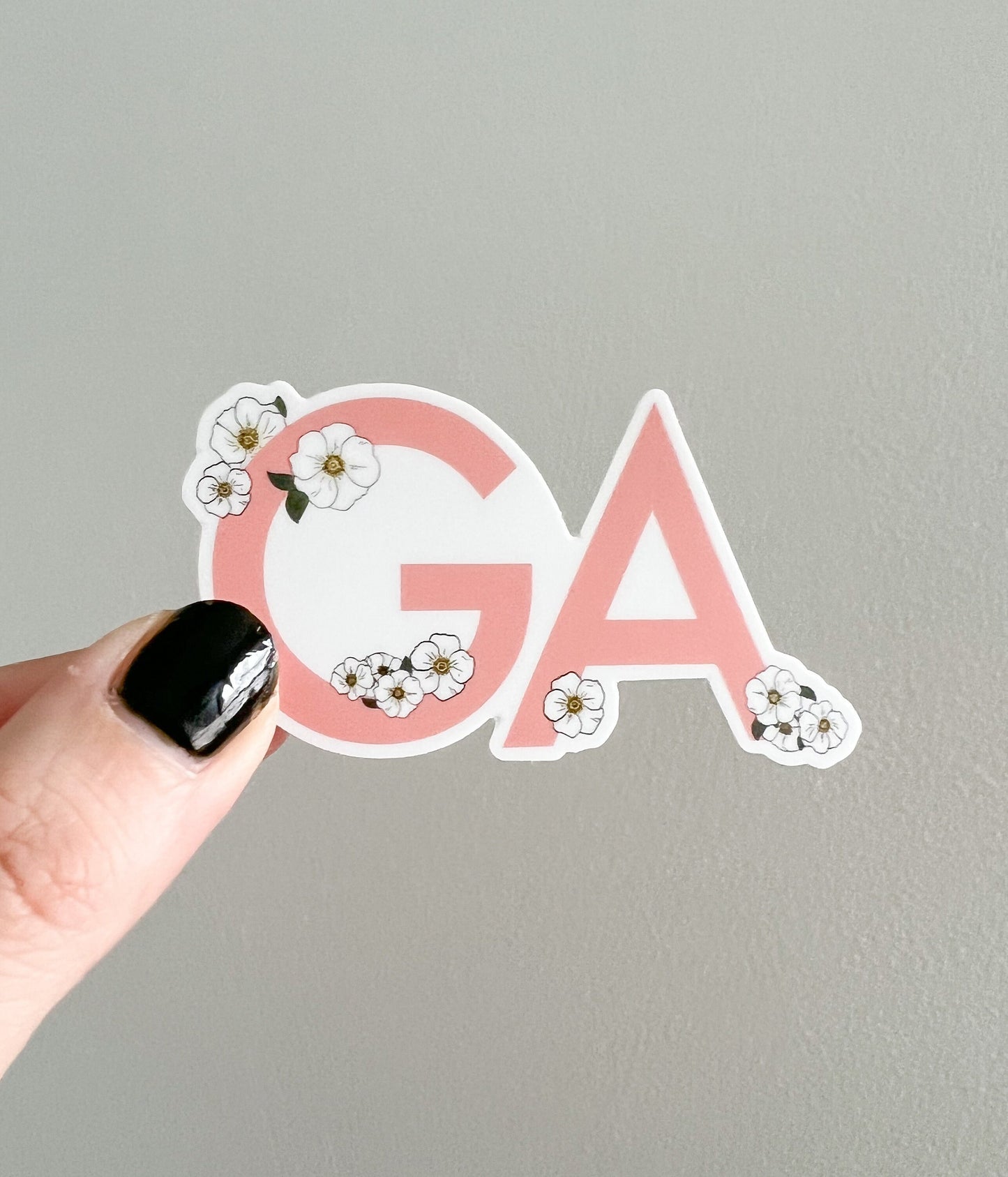 GA - Georgia state flower sticker - Cherokee Rose