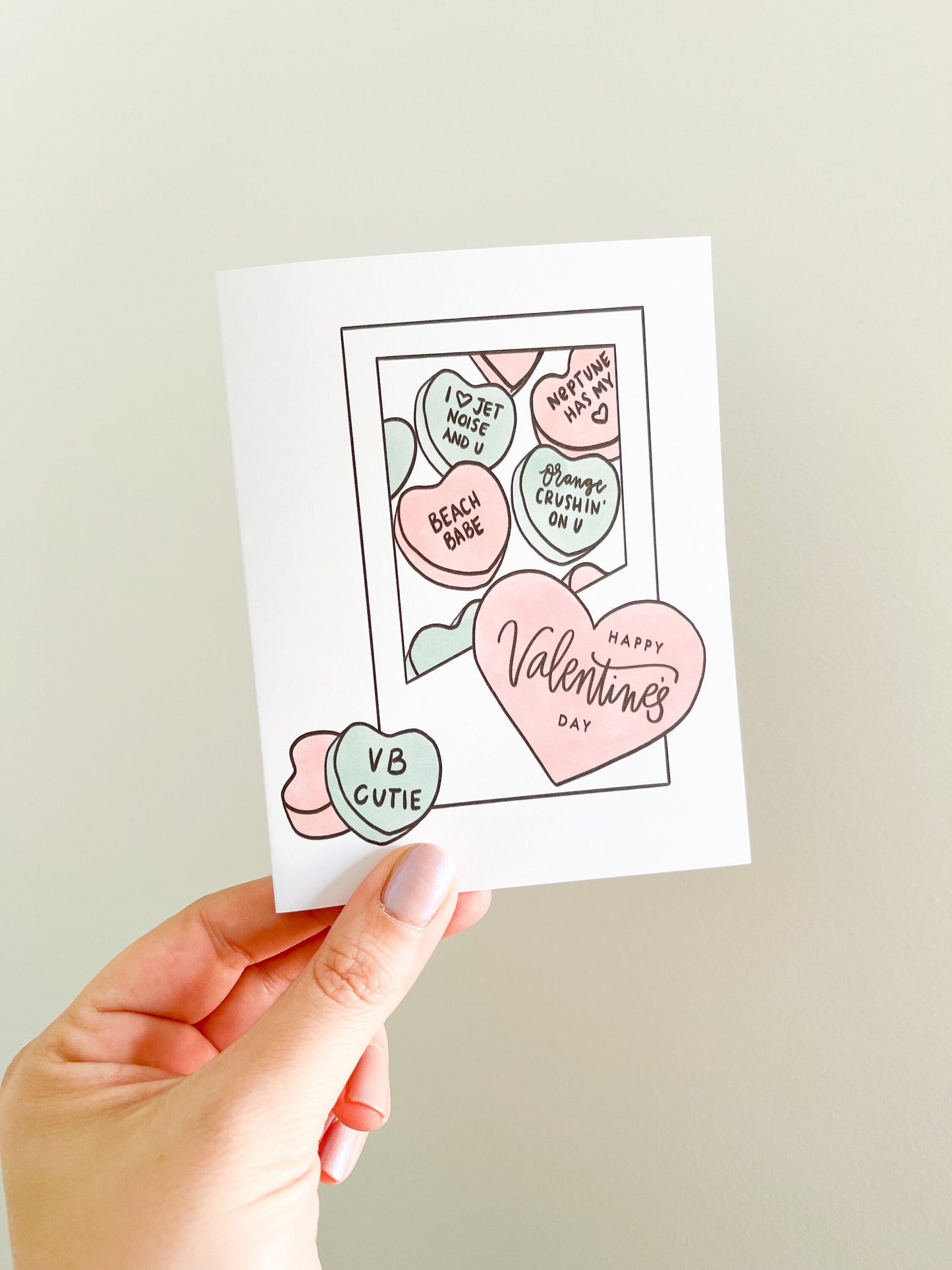 Virginia Beach conversation hearts - Valentine’s Day card - Va Beach