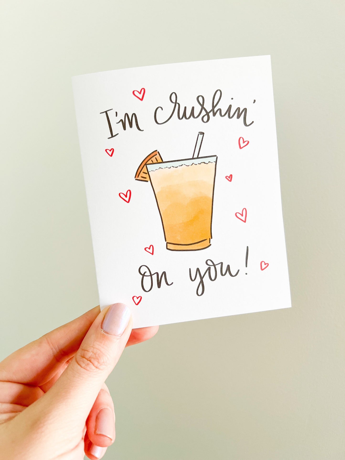 Orange Crushing on you card - Valentine’s Day card