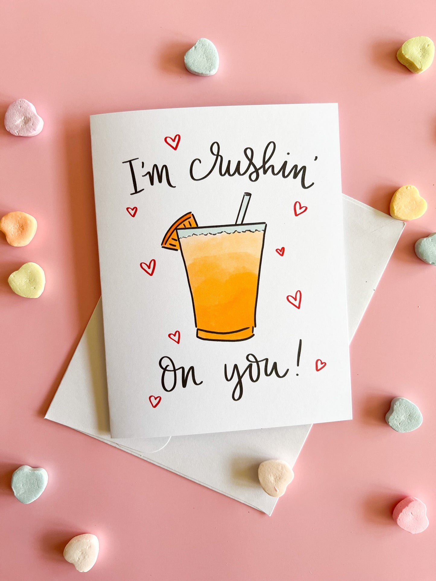 Orange Crushing on you card - Valentine’s Day card