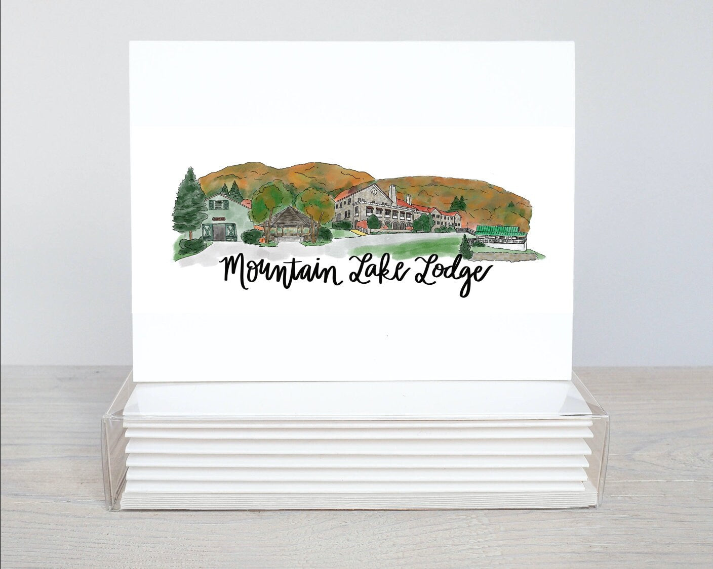 Mountain Lake Lodge, VA (Virginia) Skyline Notecard set (5)