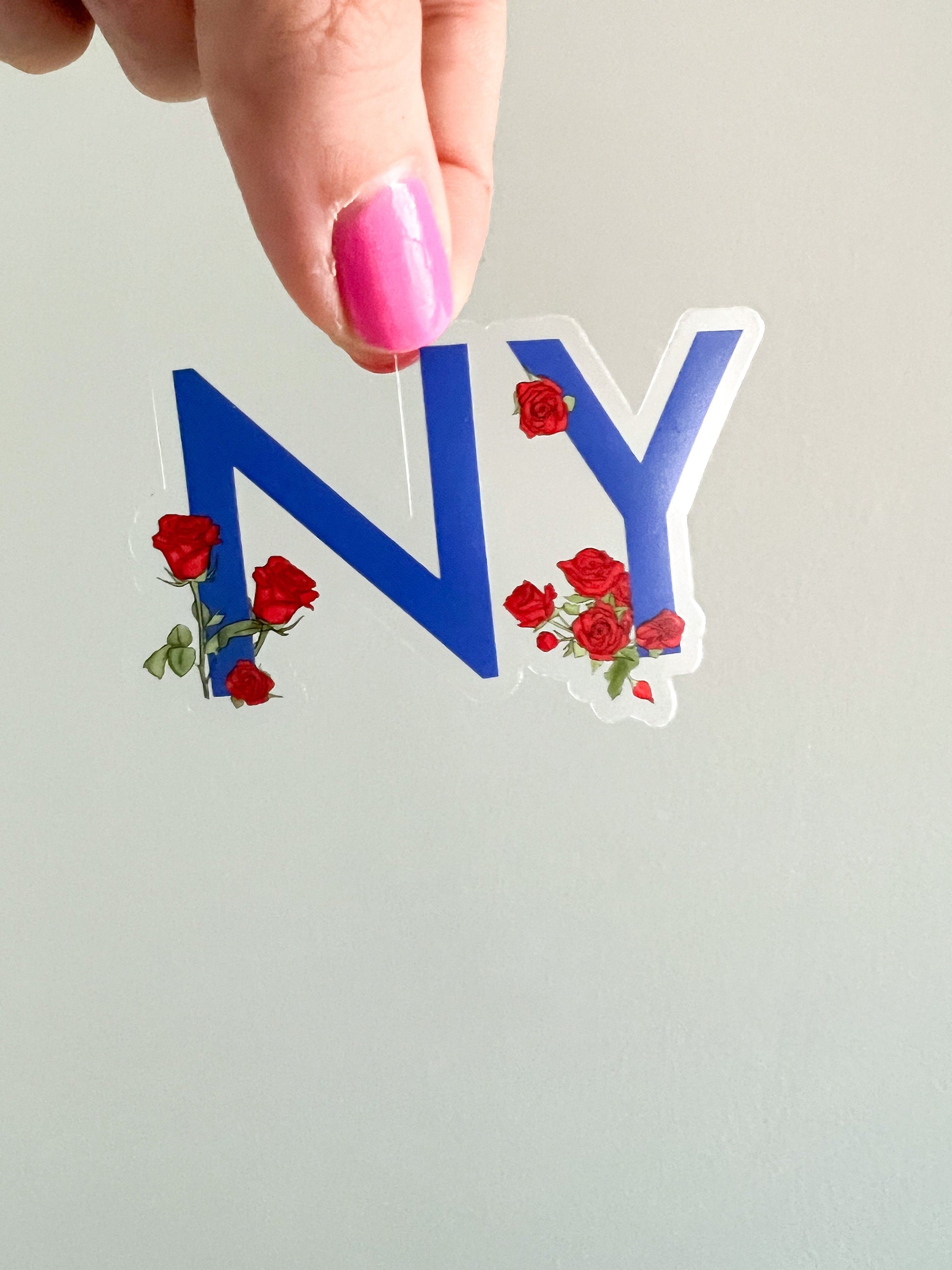 NY - State Flower Sticker - New York - Red Rose - New York Sticker