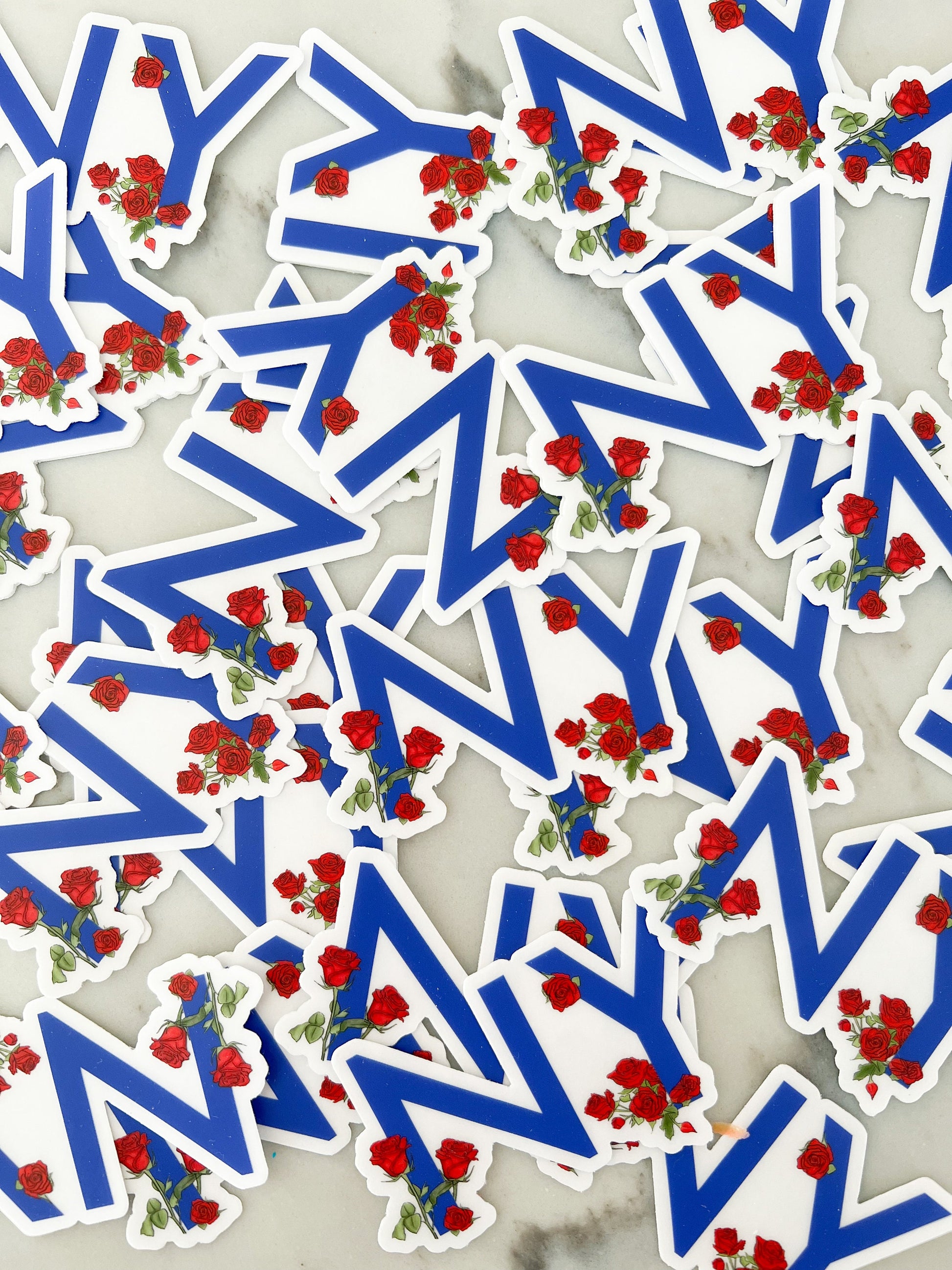 NY - State Flower Sticker - New York - Red Rose - New York Sticker