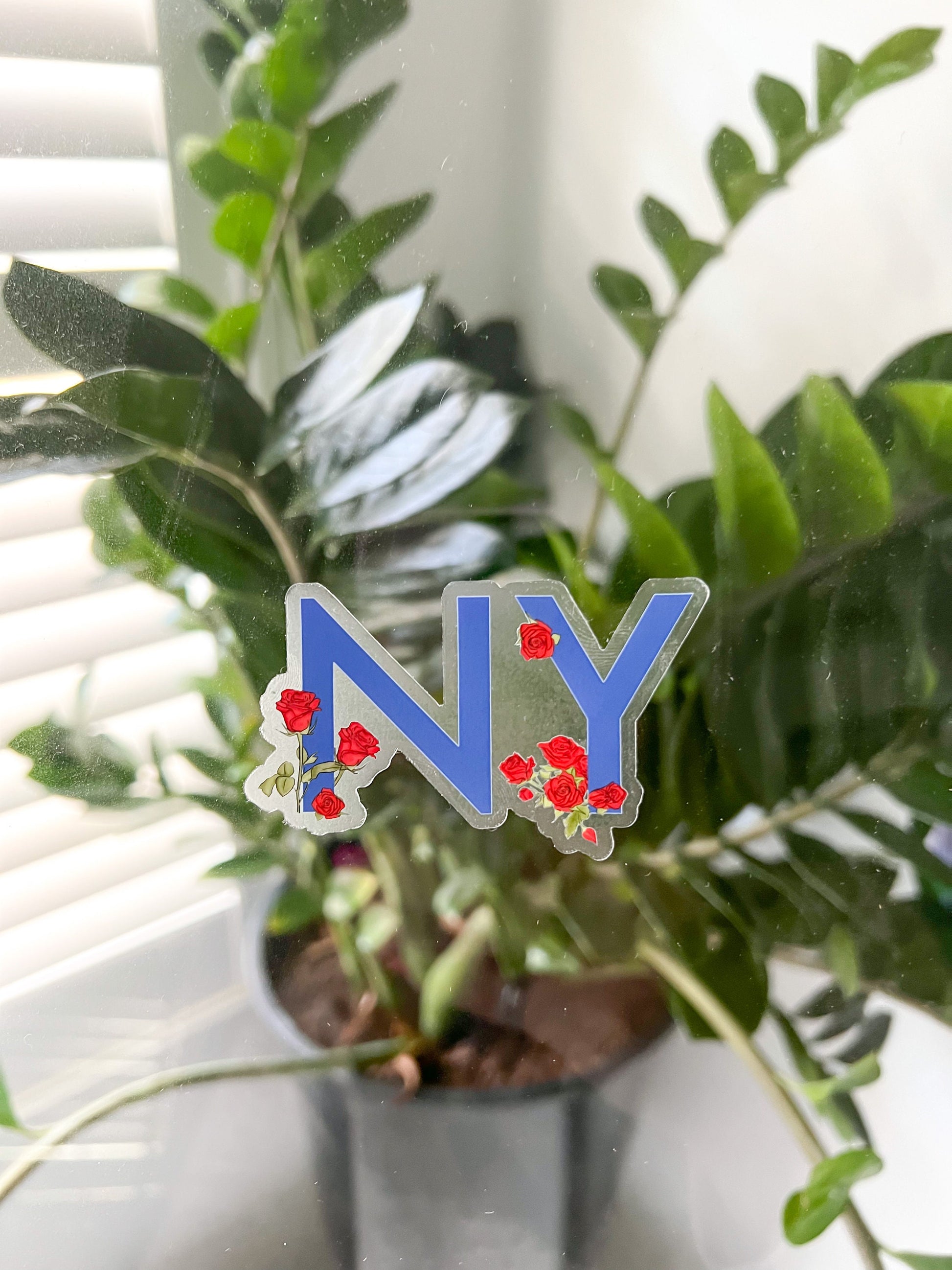 NY - State Flower Sticker - New York - Red Rose - New York Sticker