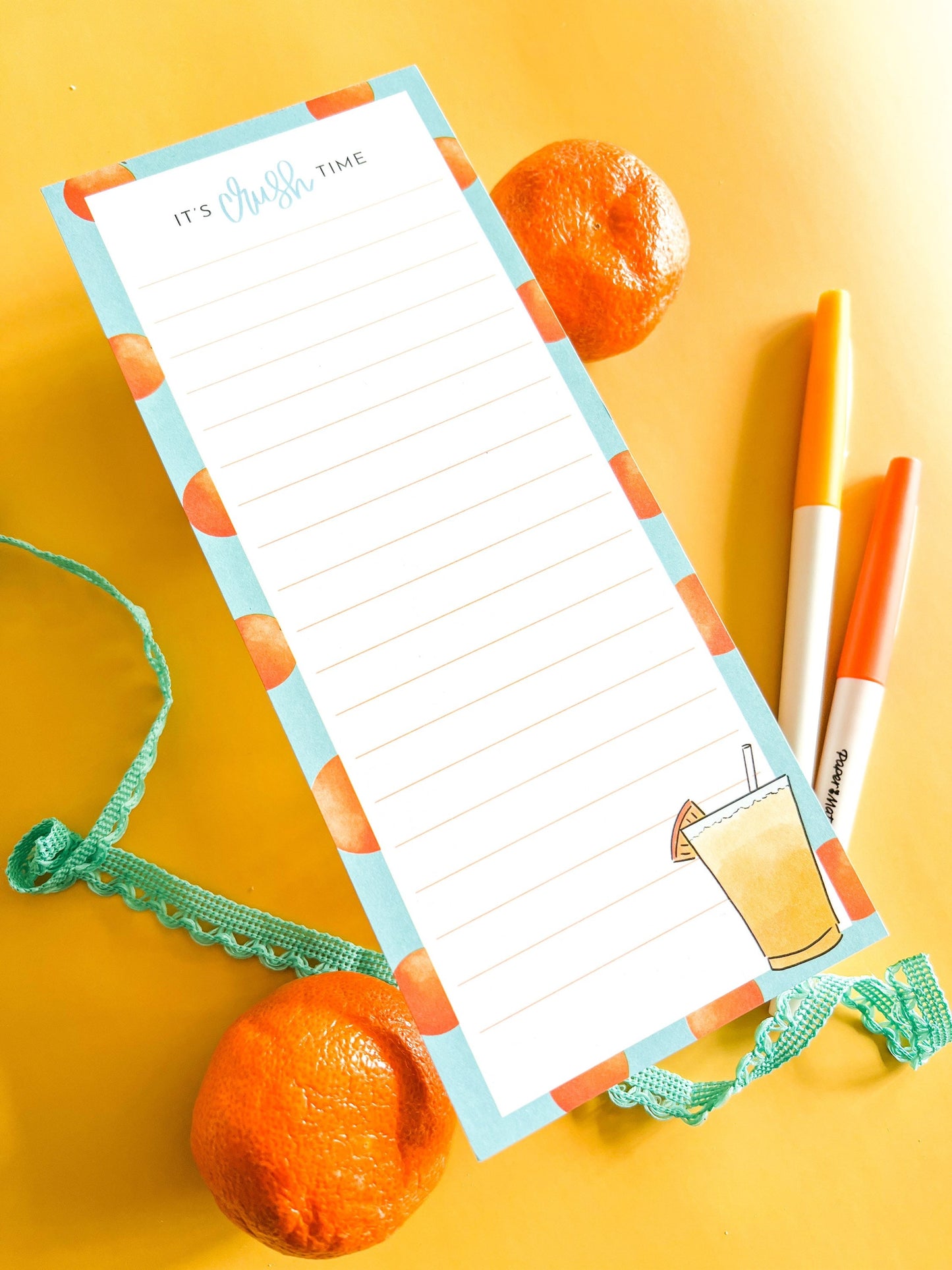 It’s crush time -orange crush notepad - to do list - cute drink notepad