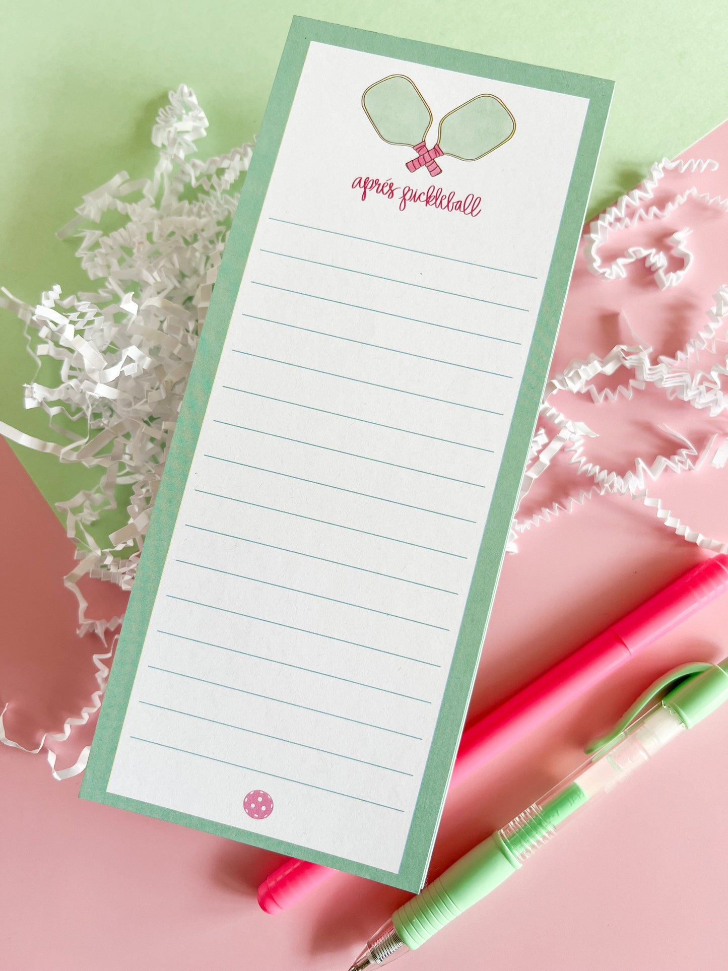 Apres Pickleball -pickleball notepad - to do list - pickle ball gift