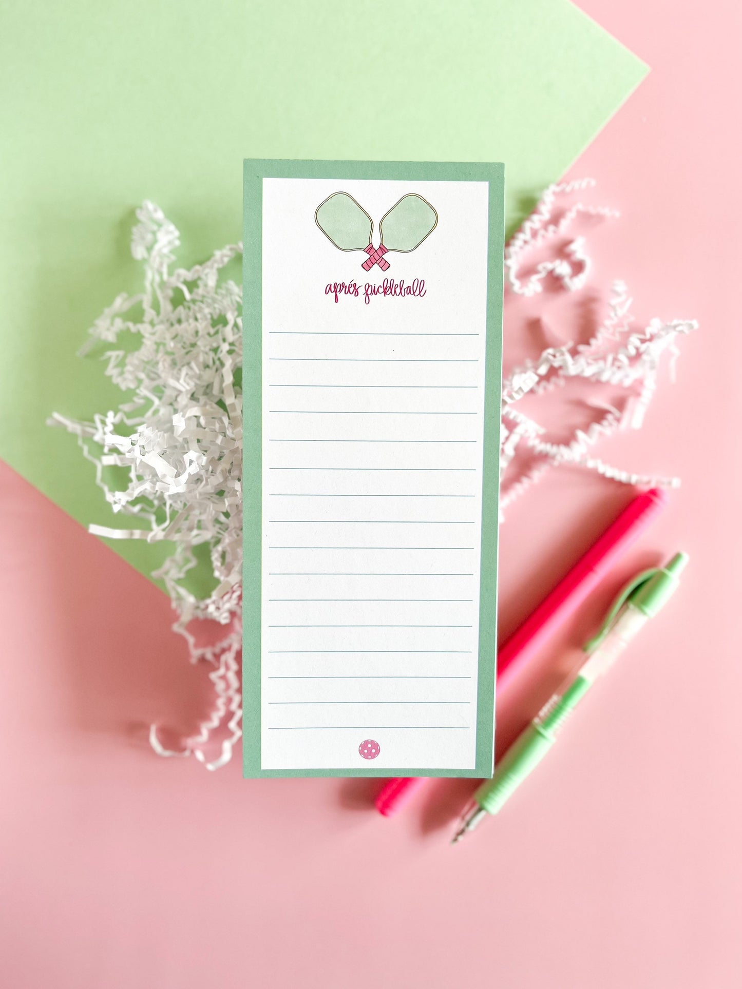 Apres Pickleball -pickleball notepad - to do list - pickle ball gift