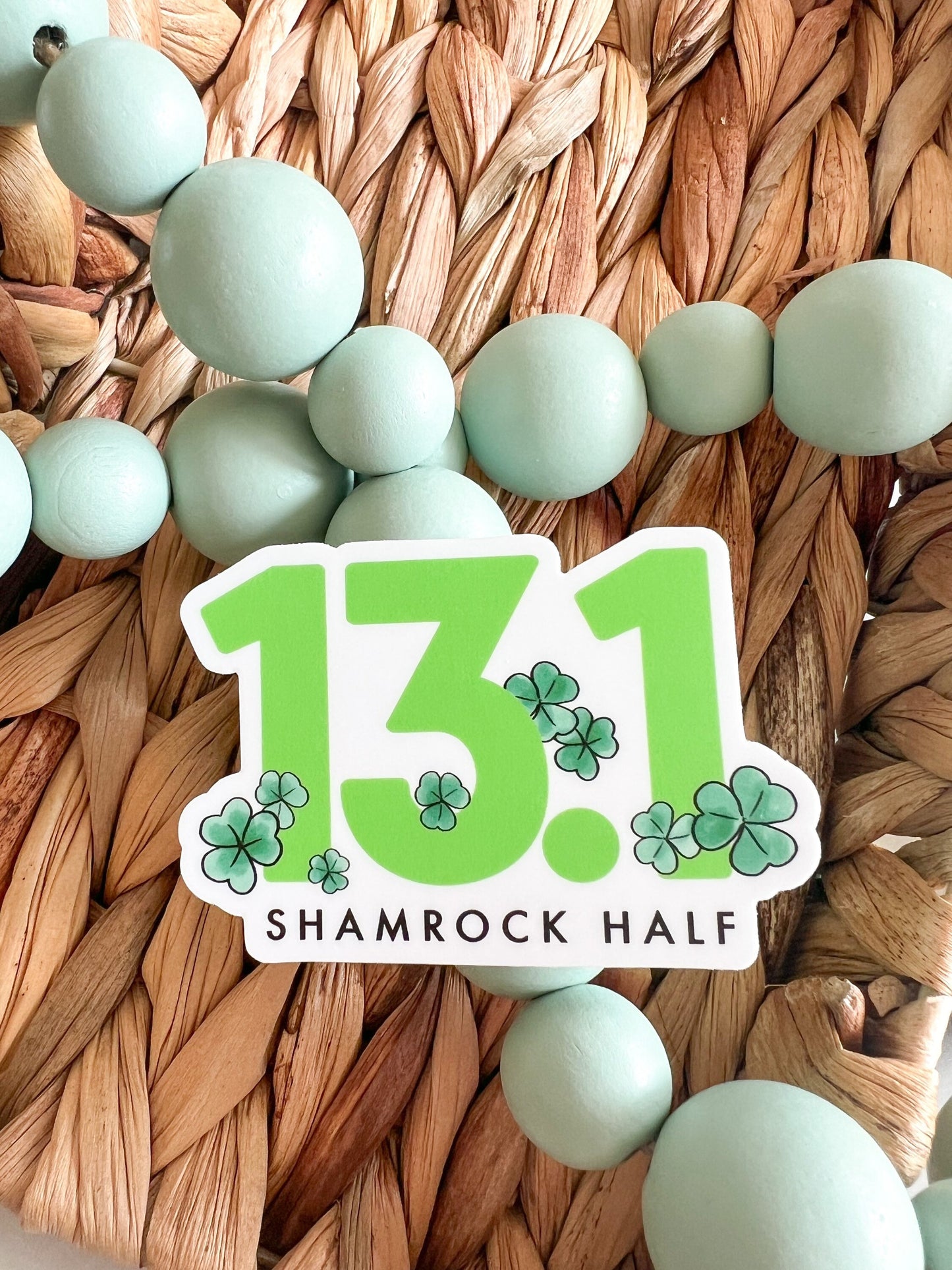 Shamrock half marathon sticker - 13.1 -Virginia Beach , runner sticker, race sticker