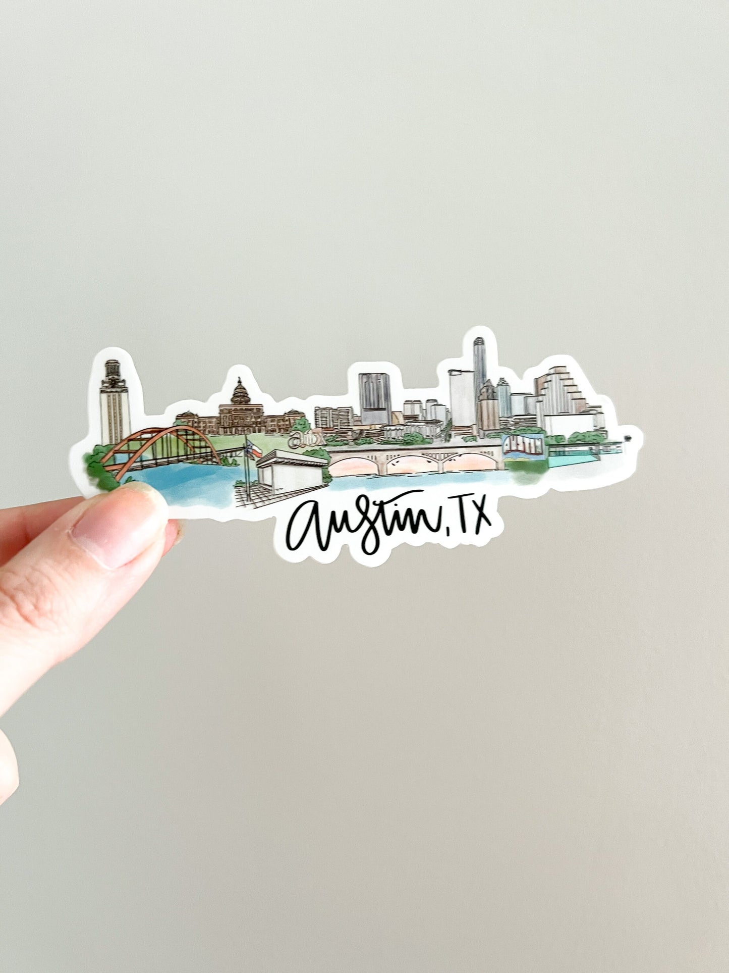 Austin, TX - Texas Skyline sticker