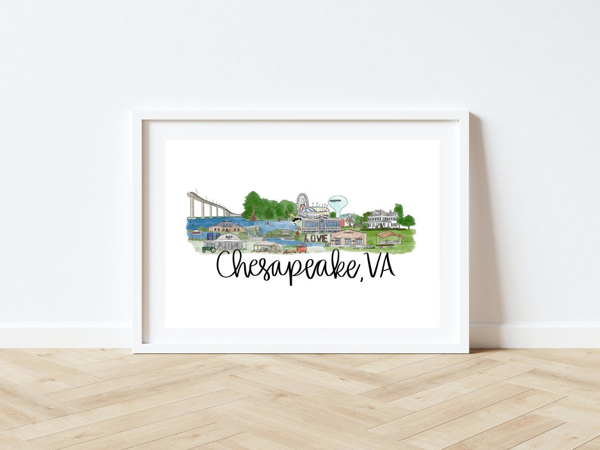 Chesapeake, VA Skyline Print