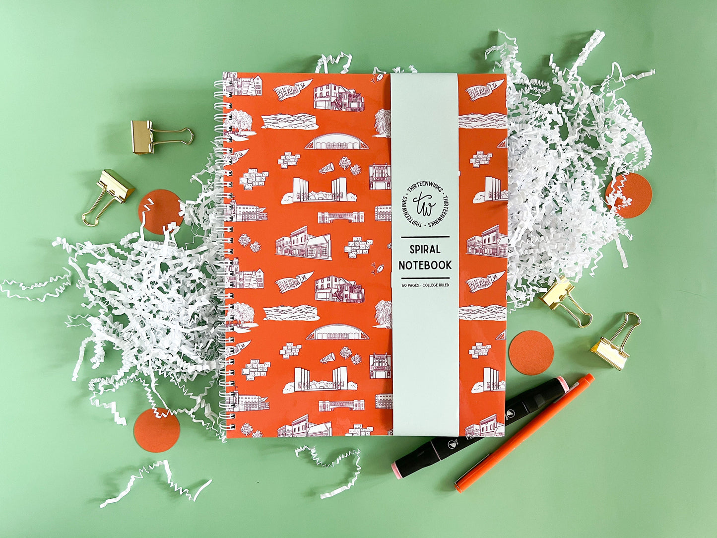 Blacksburg Toile Notebook - Orange and Maroon - Va Tech - Virginia