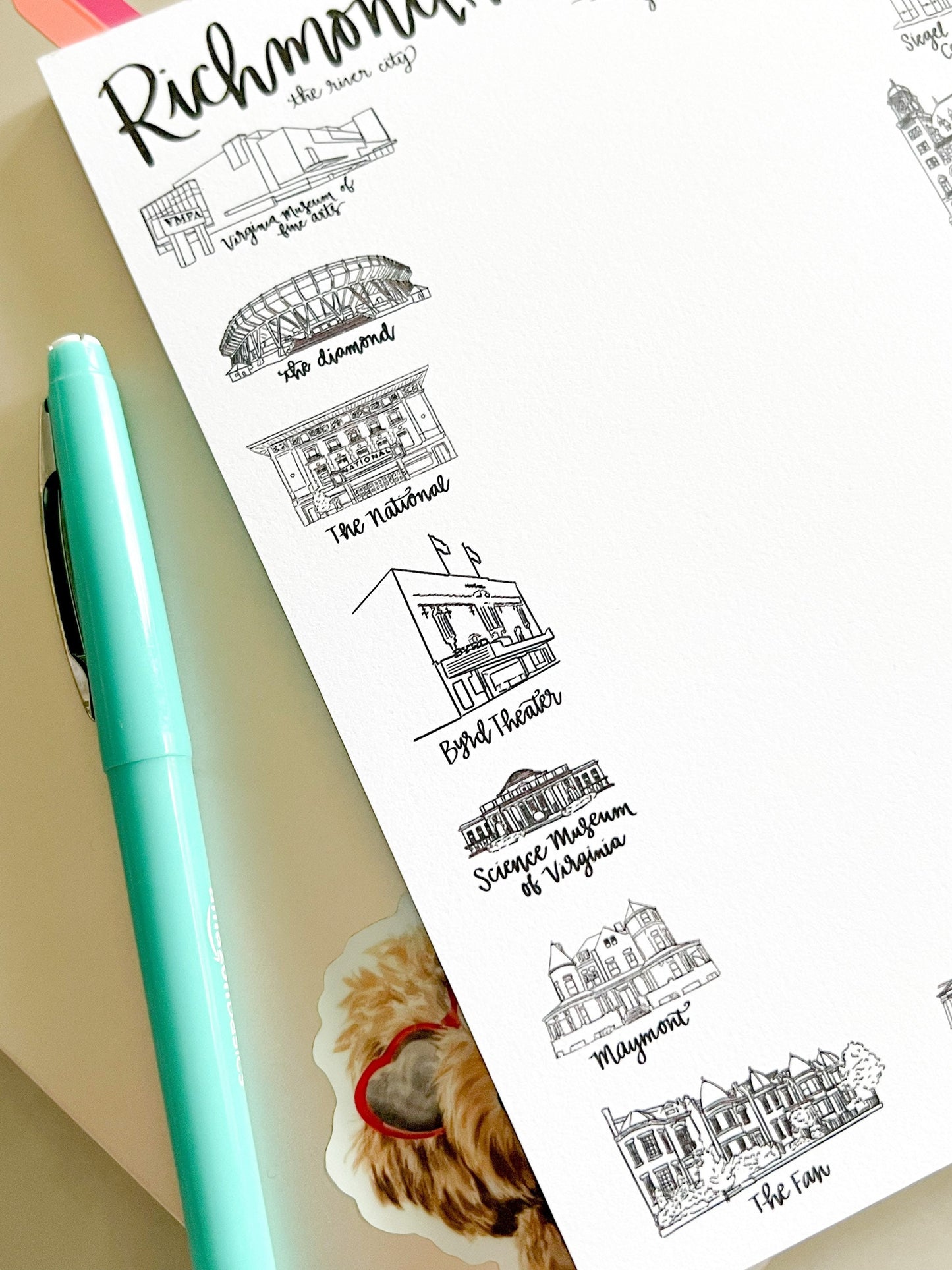 Richmond Virginia doodle notepad -RVA