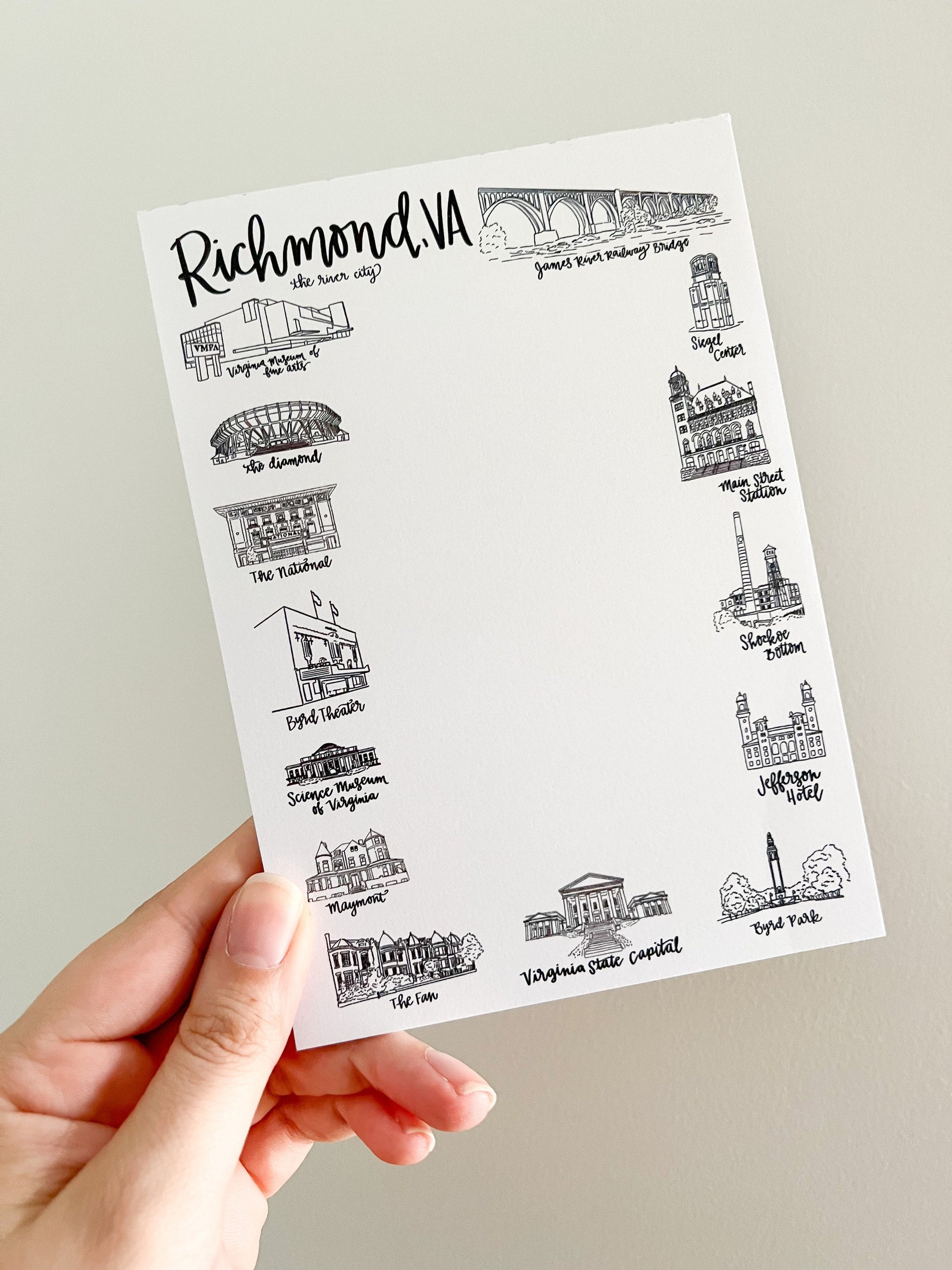 Richmond Virginia doodle notepad -RVA