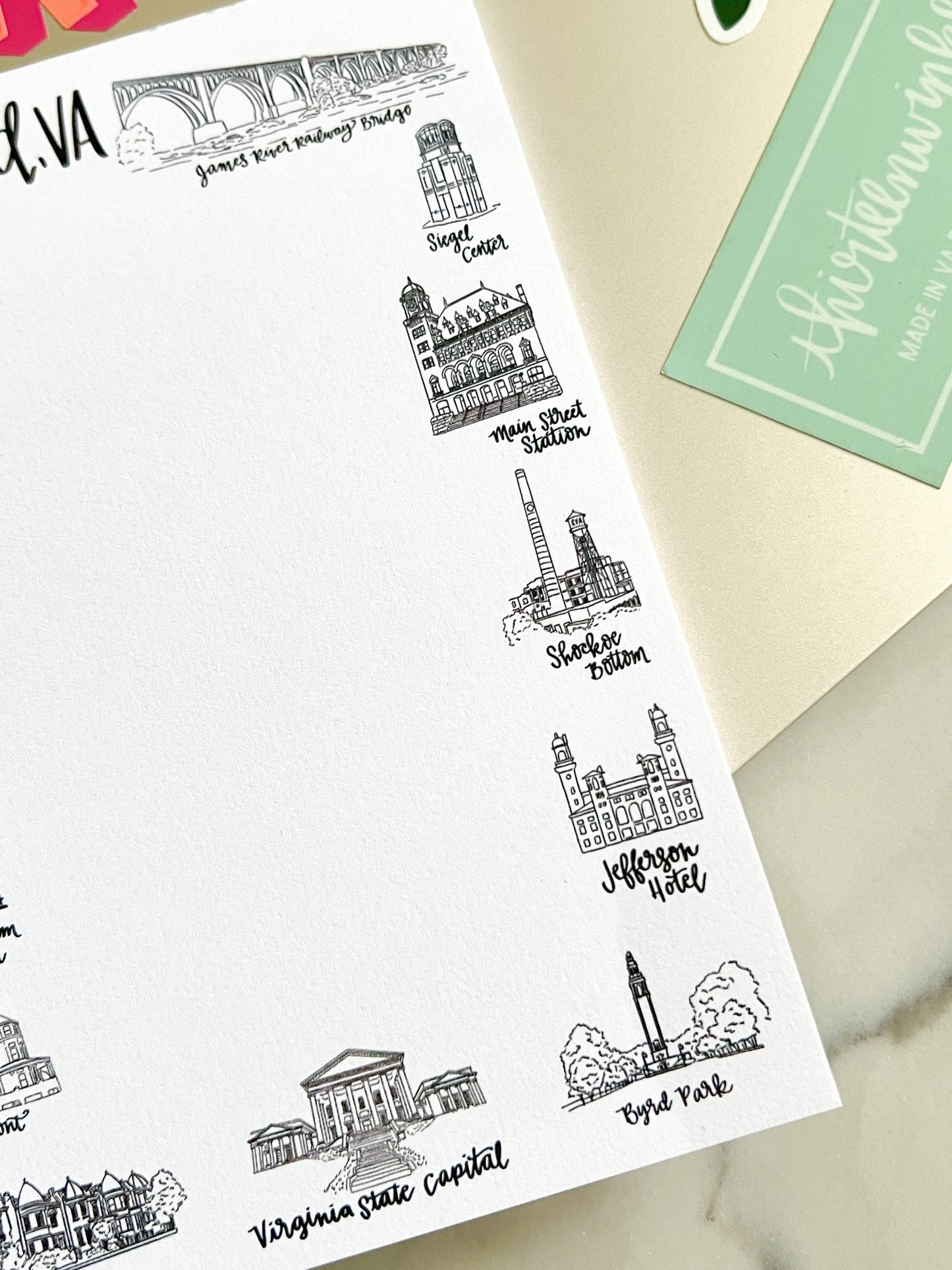 Richmond Virginia doodle notepad -RVA