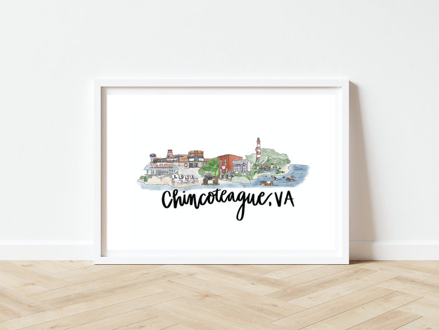 Chincoteauge, VA Skyline Print