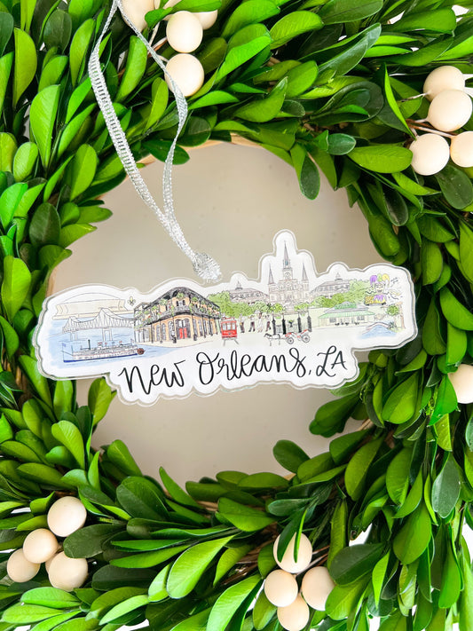 New Orleans, Louisiana -Bayou- acrylic ornament