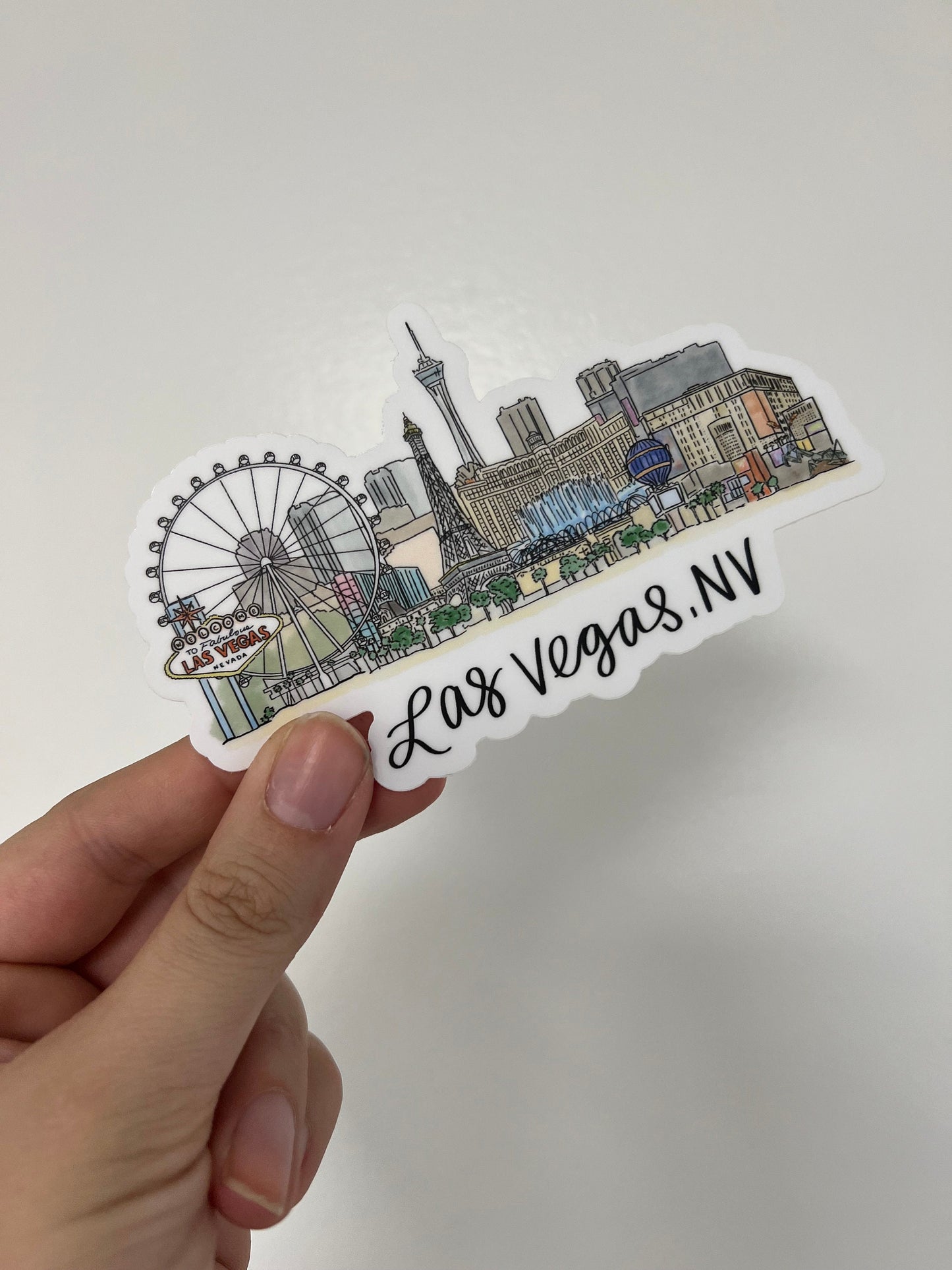 Las Vegas, NV (Nevada) Skyline sticker - Travel Sticker - Bachelorette Party Gift - Wedding Gift