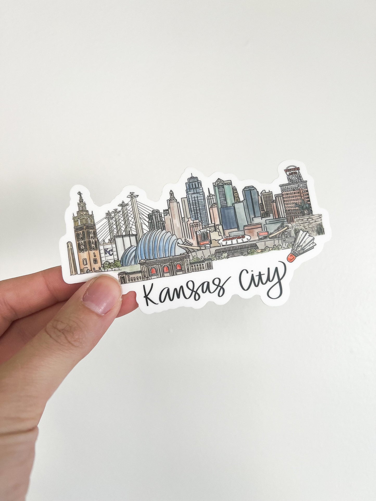 Kansas City Skyline Sticker, Missouri ,chiefs, royals ,Kansas