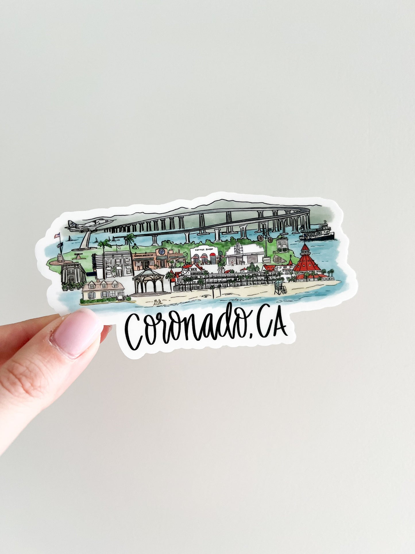 Coronado, California Skyline sticker - CA - Navy Station - Coronado Island, San Diego