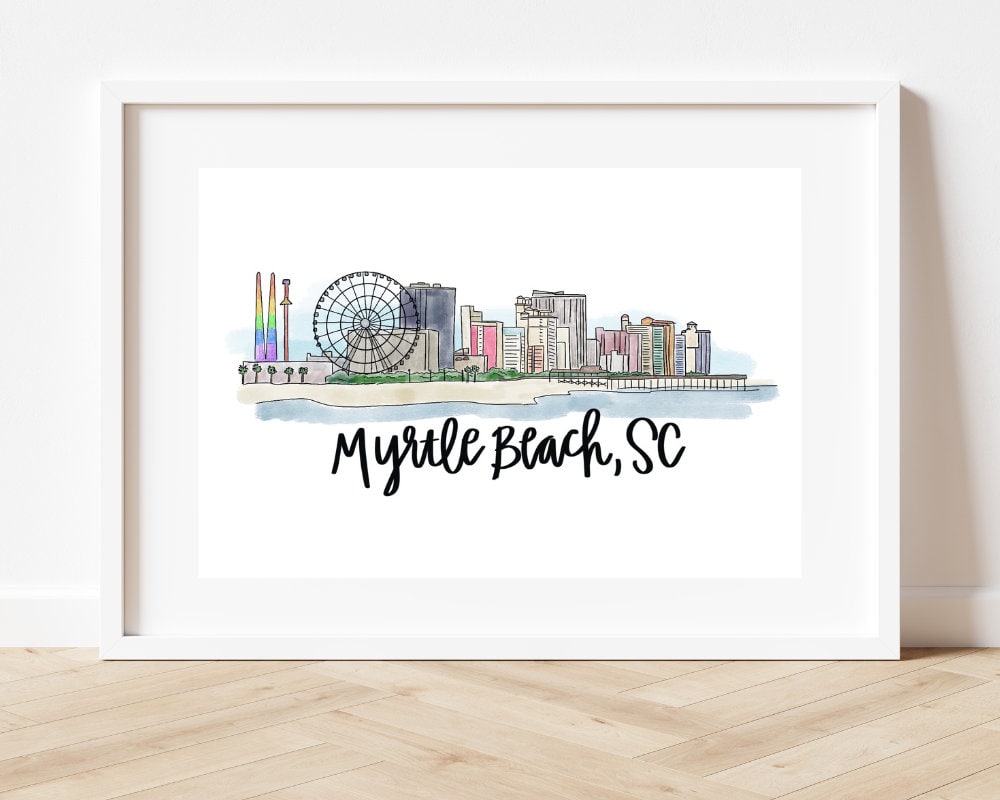 Myrtle Beach SC- 8x10 Skyline Art Print
