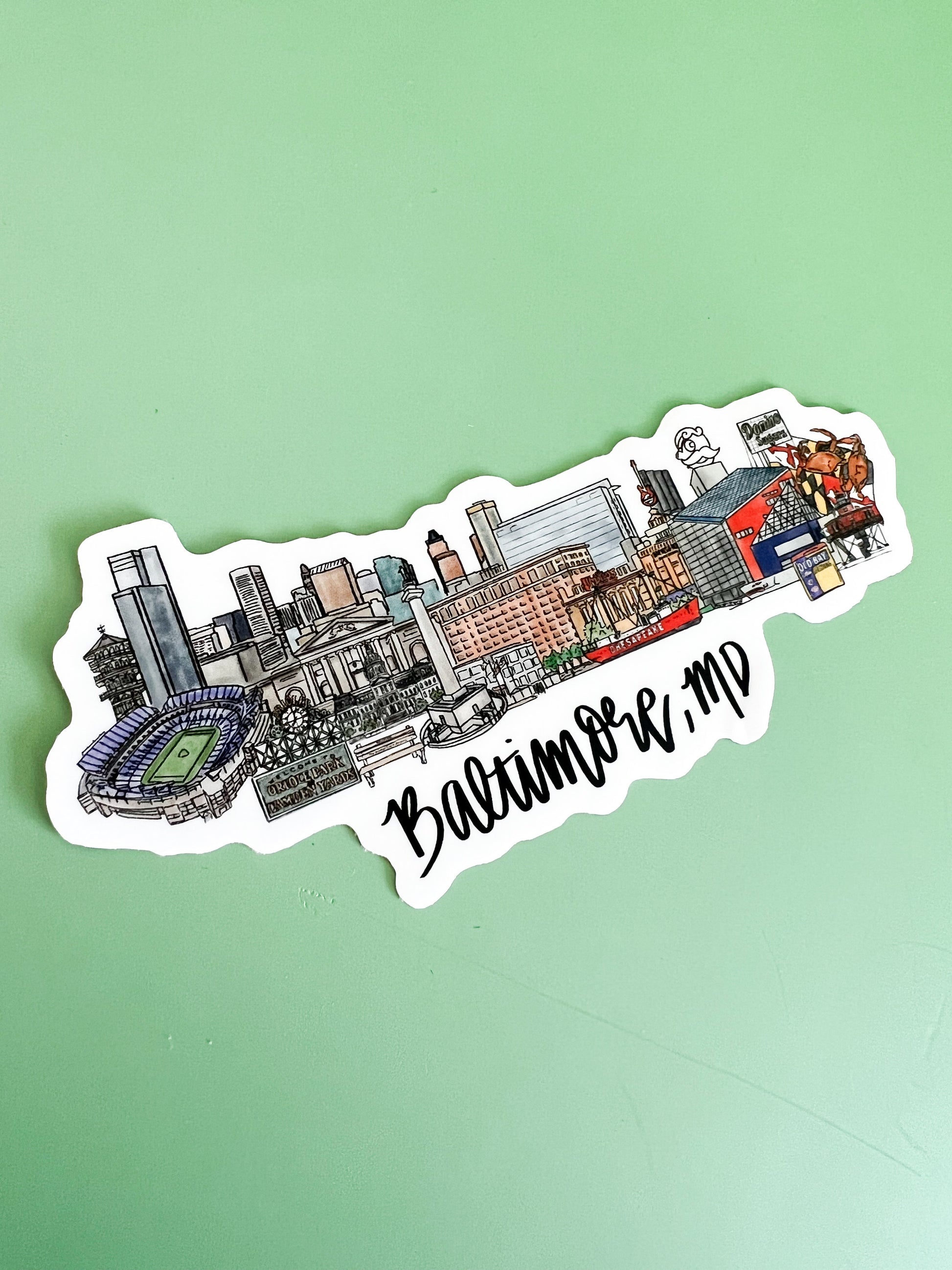 Baltimore Maryland (MD) Sticker, Skyline sticker, Souvenir sticker, Maryland Sticker, Baltimore Harbor, Downtown Baltimore