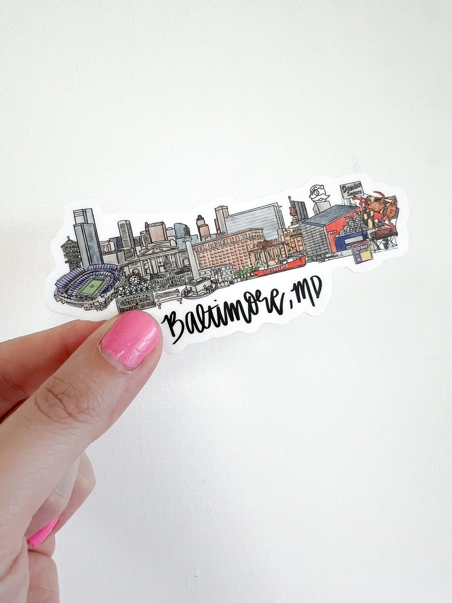 Baltimore Maryland (MD) Sticker, Skyline sticker, Souvenir sticker, Maryland Sticker, Baltimore Harbor, Downtown Baltimore