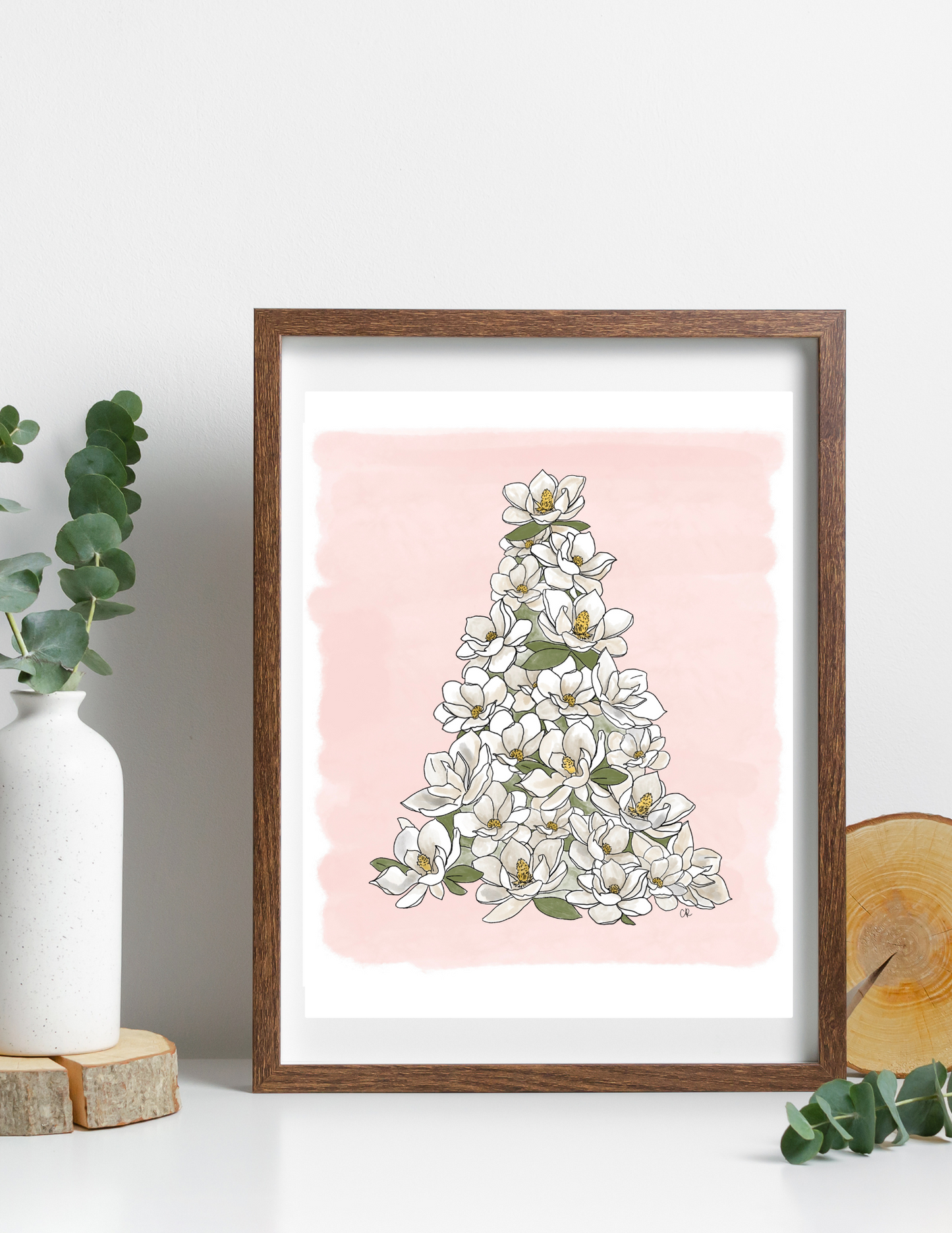 Magnolia Christmas Tree Holiday Print