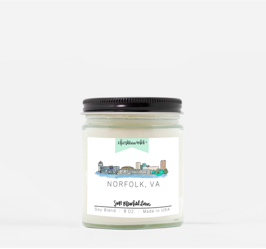 Norfolk, Virginia Skyline candle