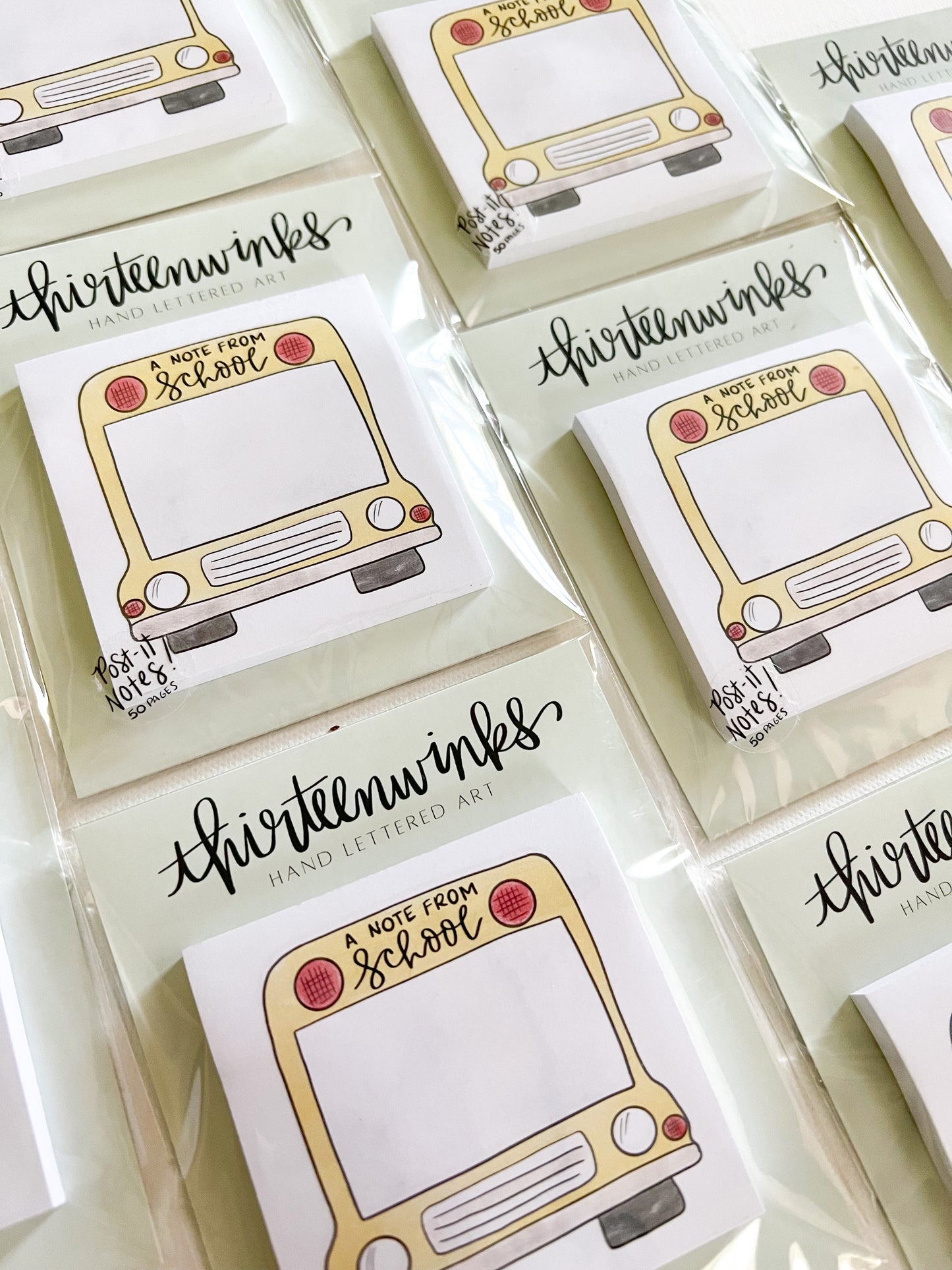 A note from school -bus sticker notes