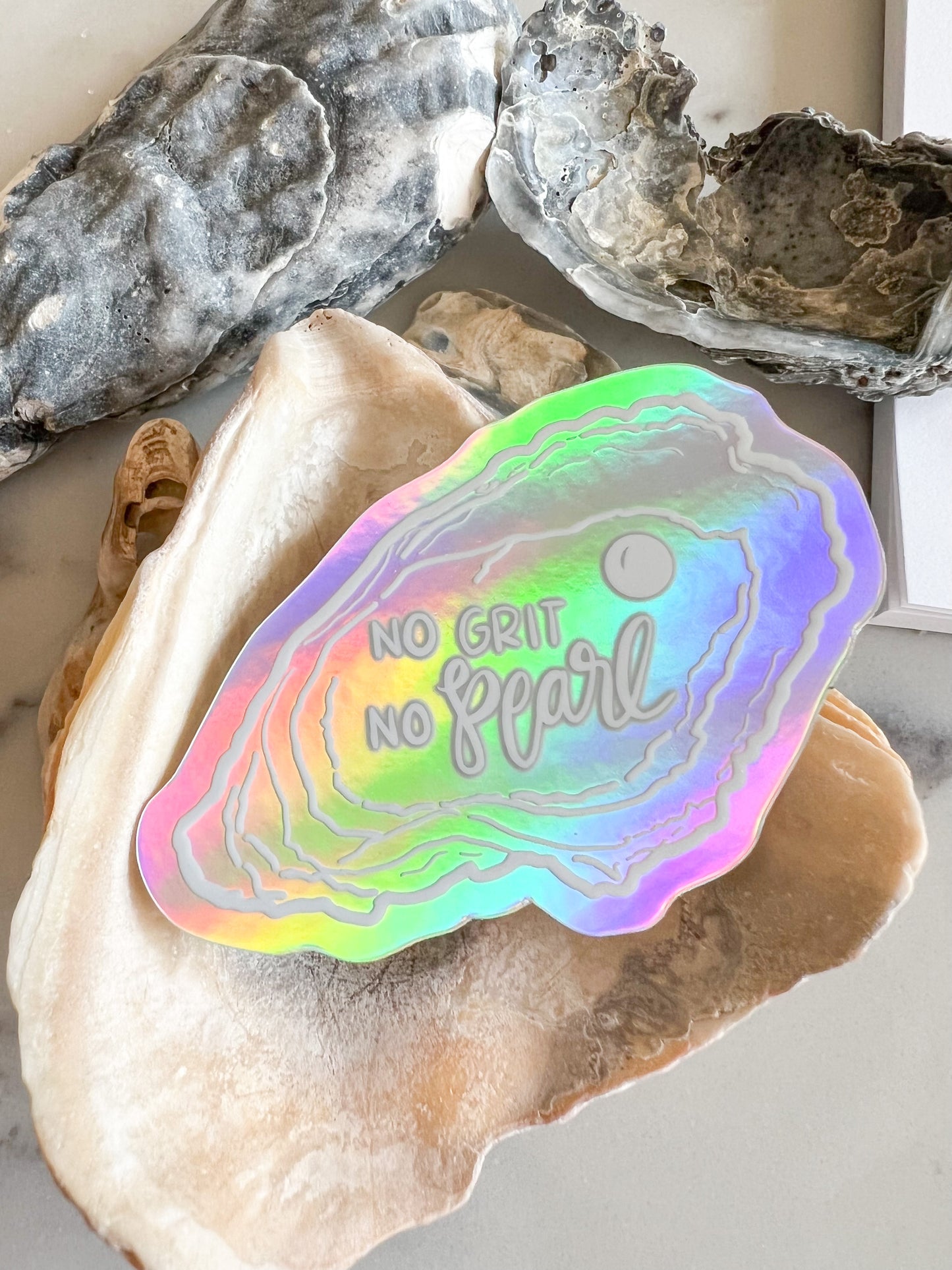 Oyster holographic sticker