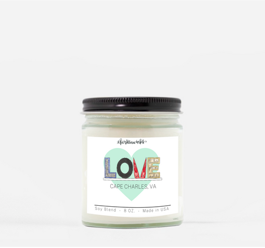 LOVE Cape Charles, Virginia candle