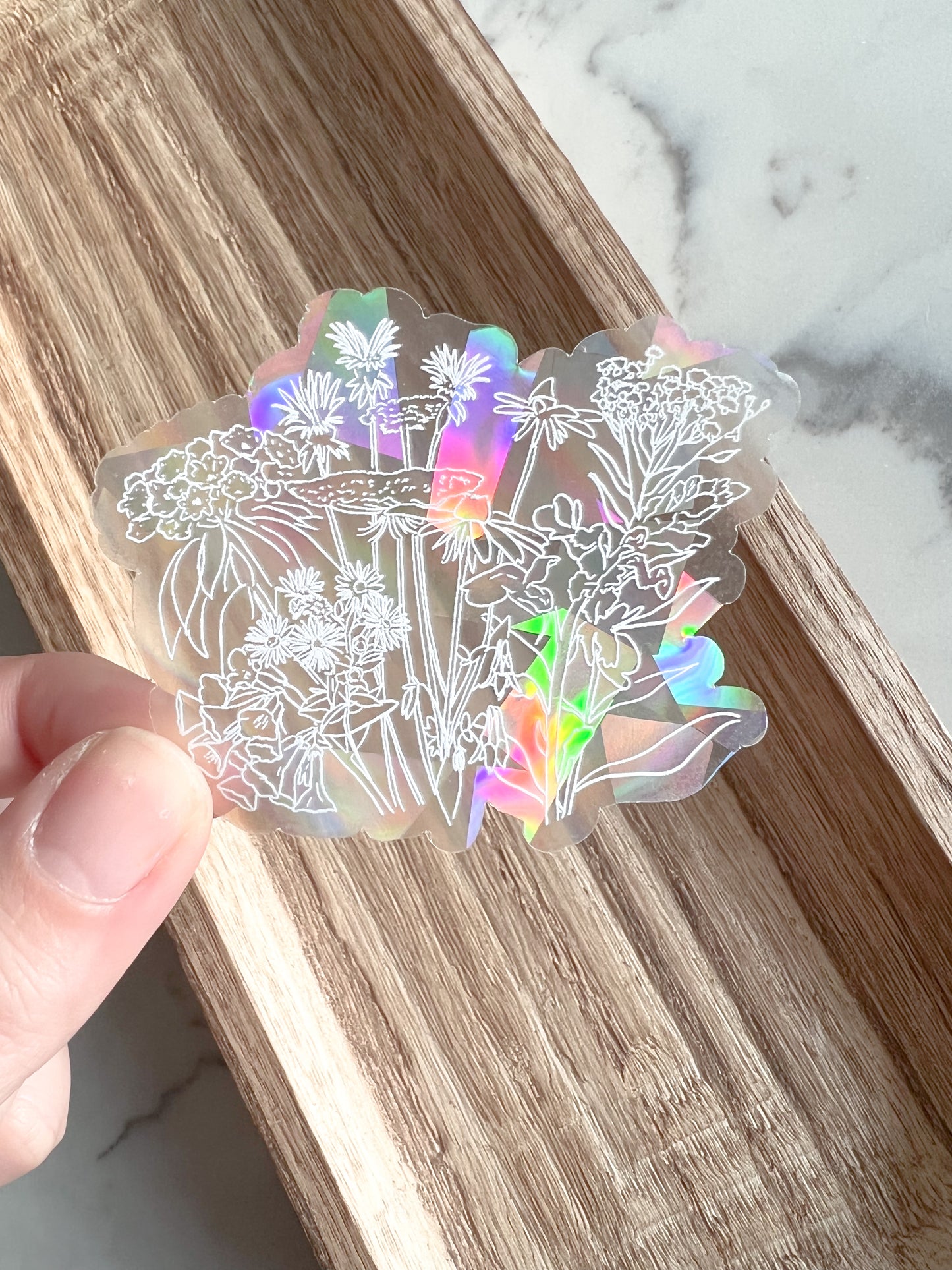 Sun catcher sticker-wildflowers