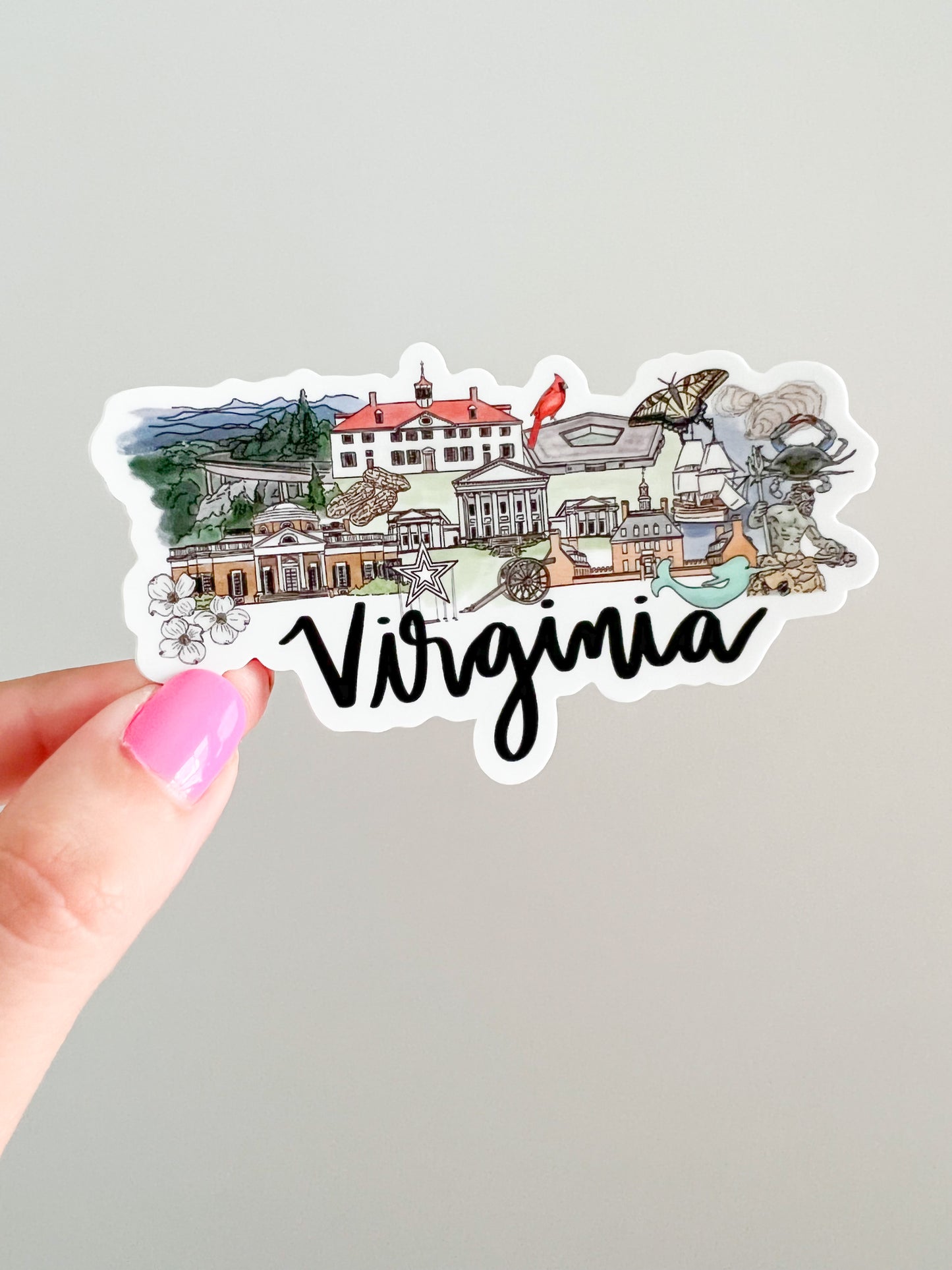 Virginia Landmark Skyline sticker