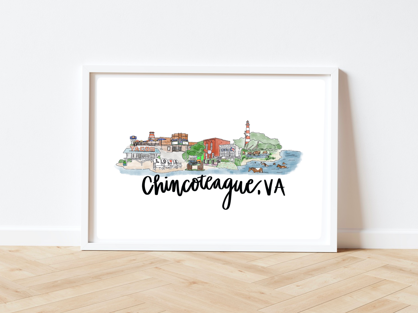 Chincoteague, VA Skyline Print