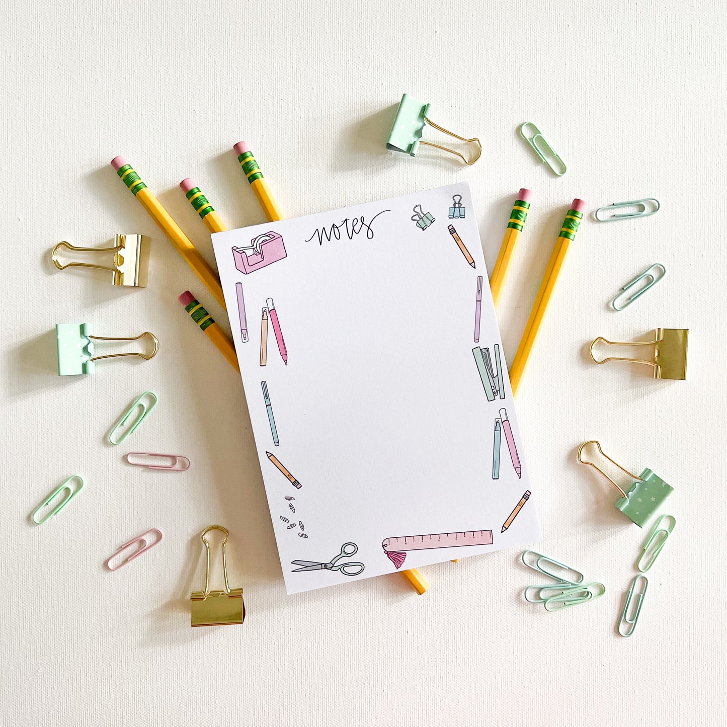 School supplies notepad