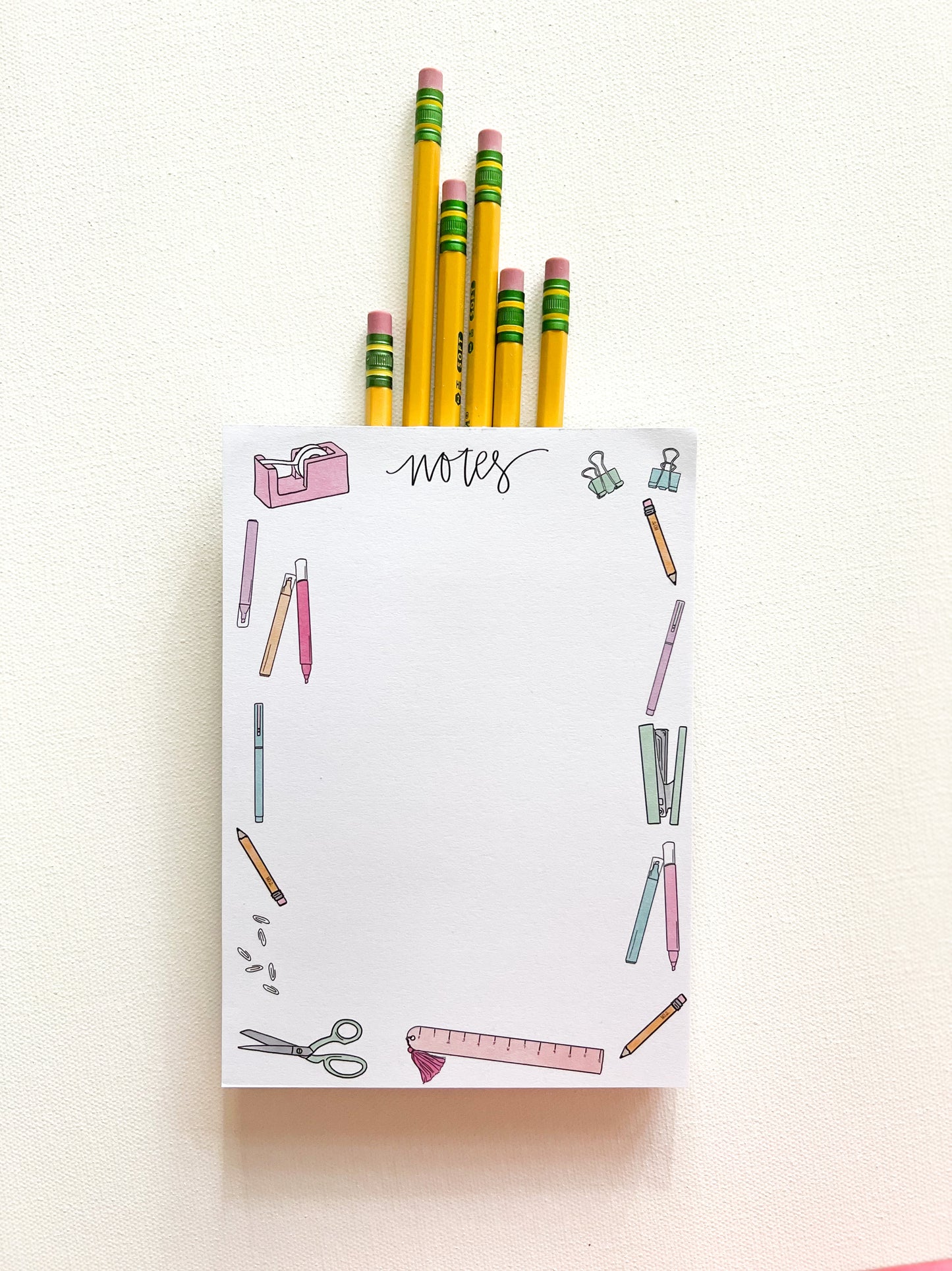School supplies notepad