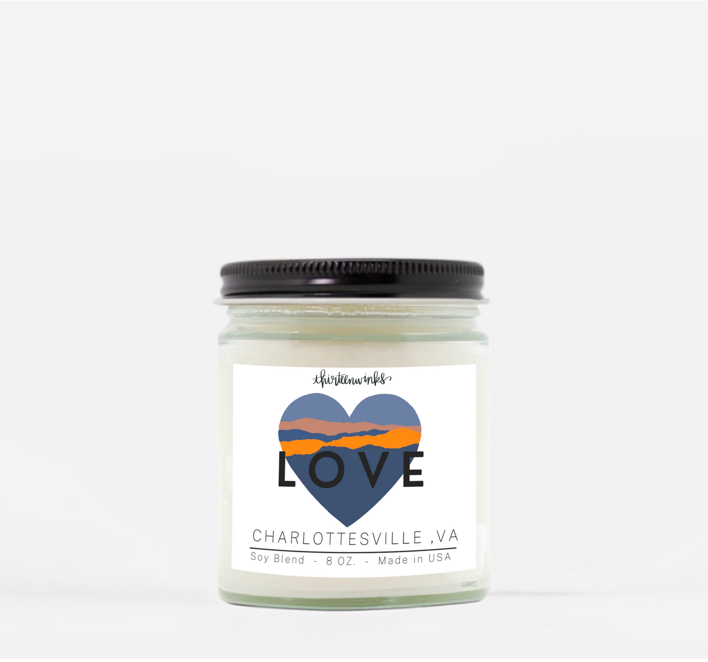 LOVE Charlottesville, Virginia candle