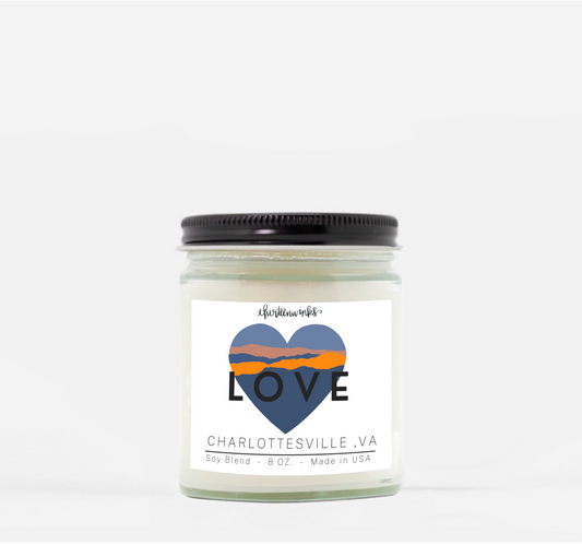 LOVE Charlottesville, Virginia candle