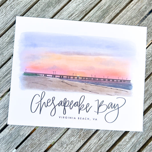 Chesapeake Bay Sunset Skyline Print