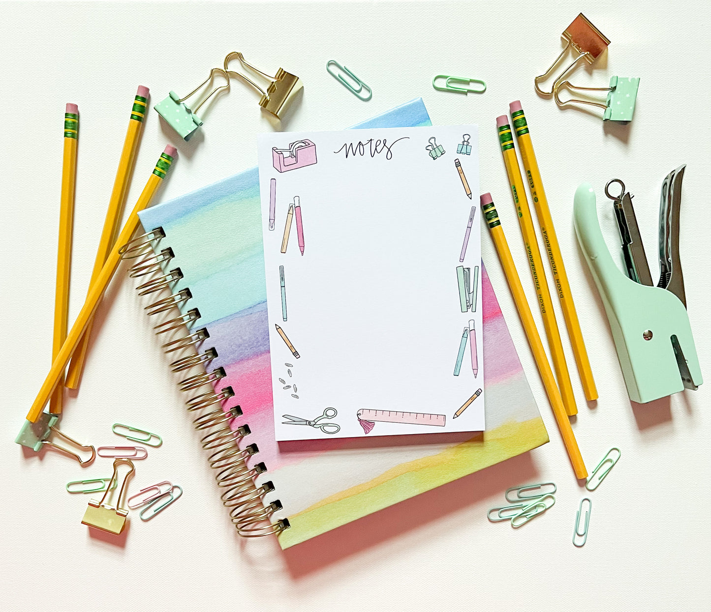 School supplies notepad