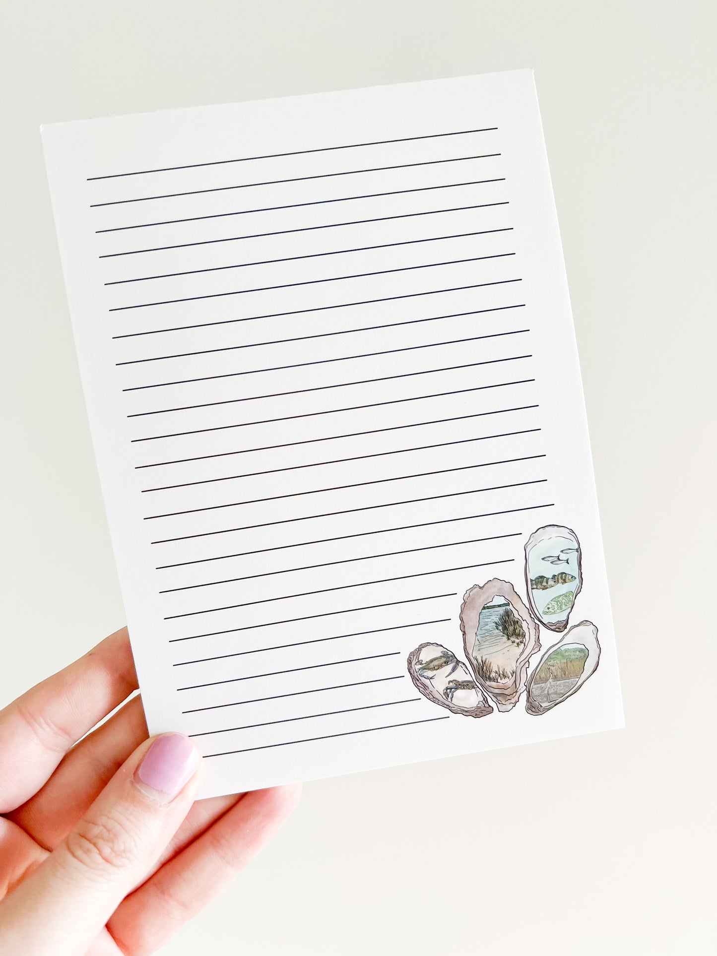 Chesapeake Bay Oysters 5x7 lined notepad